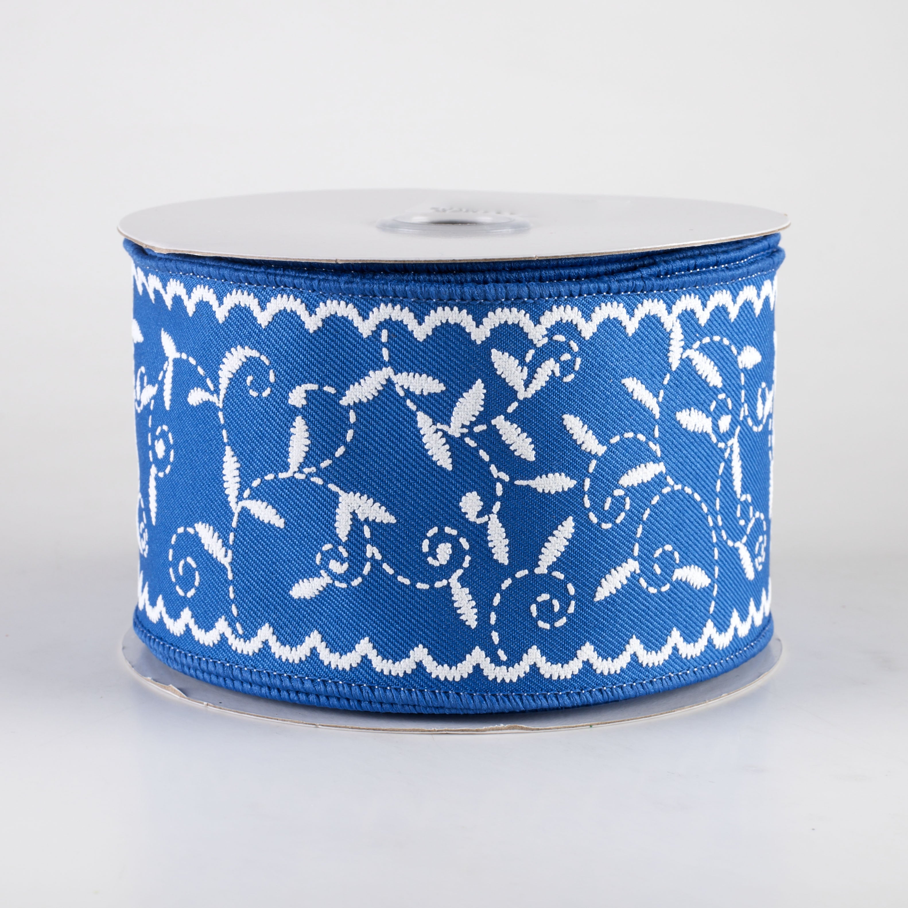 2.5" Stitch Mini Leaf Ribbon: Royal Blue (10 Yards)