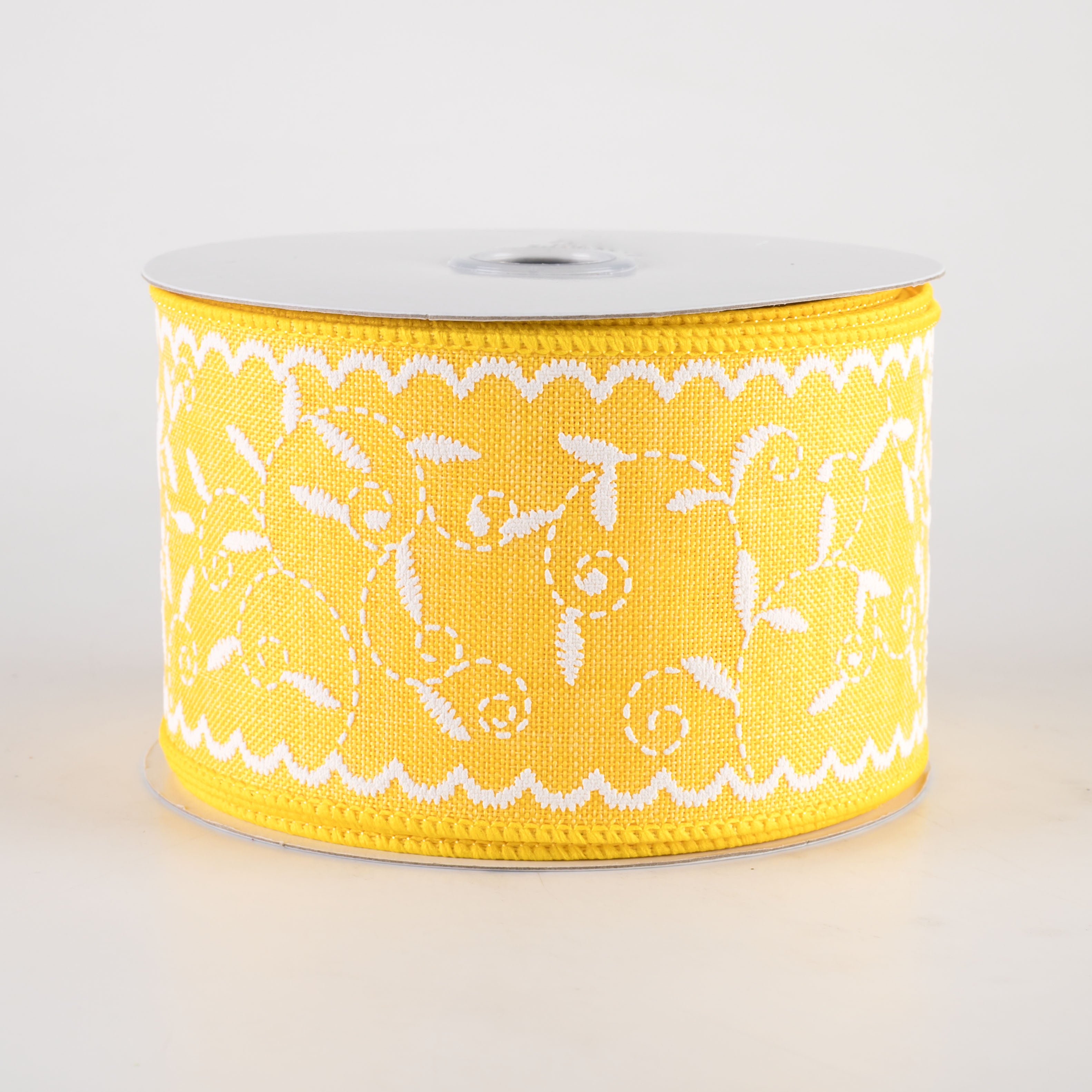 2.5" Stitch Mini Leaf Ribbon: Sun Yellow (10 Yards)