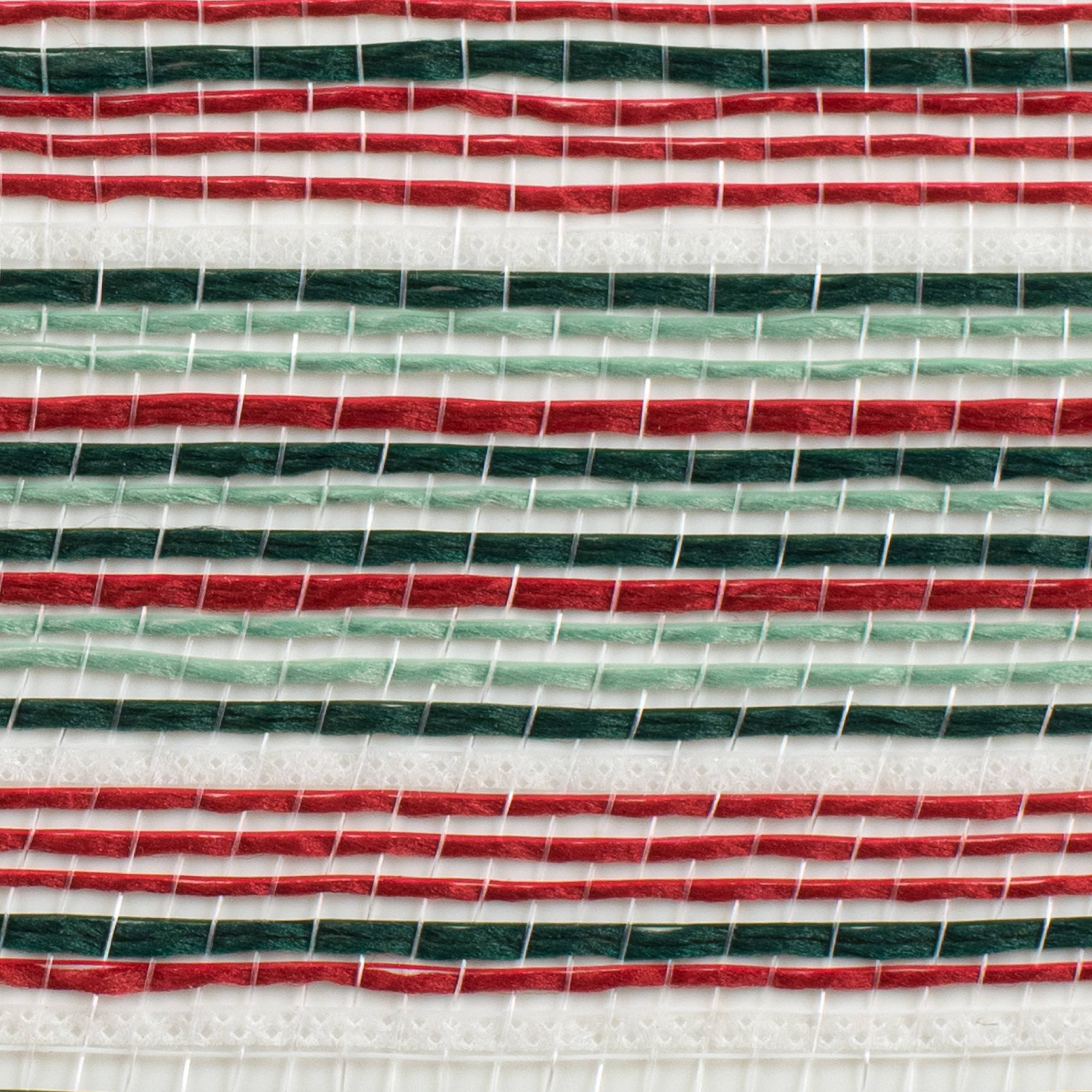 10" Striation Stripes Fabric Mesh: Red, Hunter & Mint Green detail photo 3