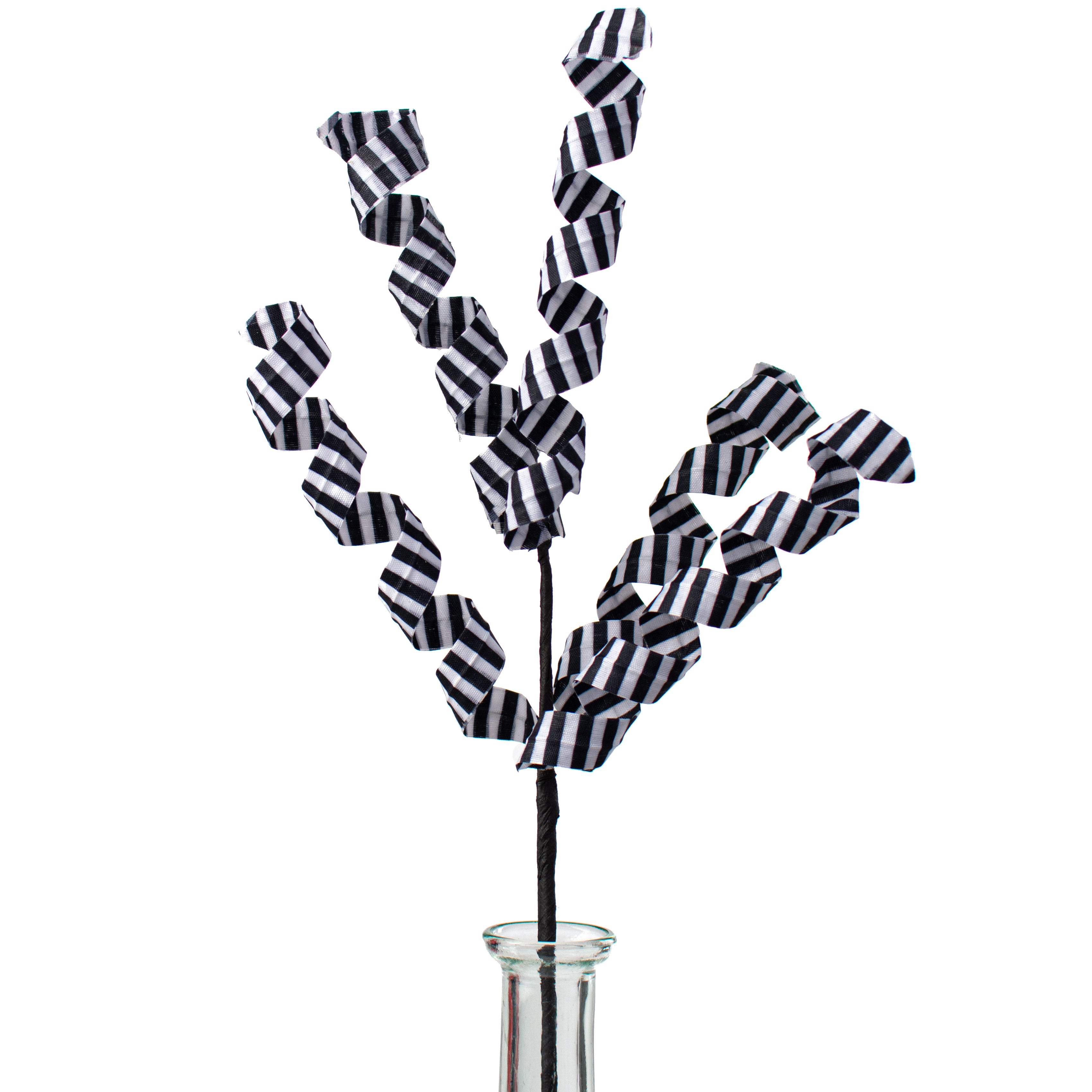 16" Stripe Curly Pick: Black & White Item Number: 62597BKWT