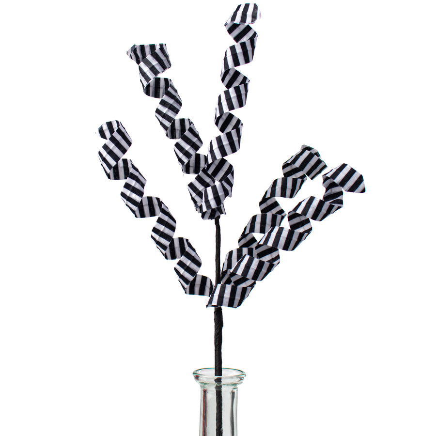 16" Stripe Curly Pick: Black & White Item Number: 62597BKWT