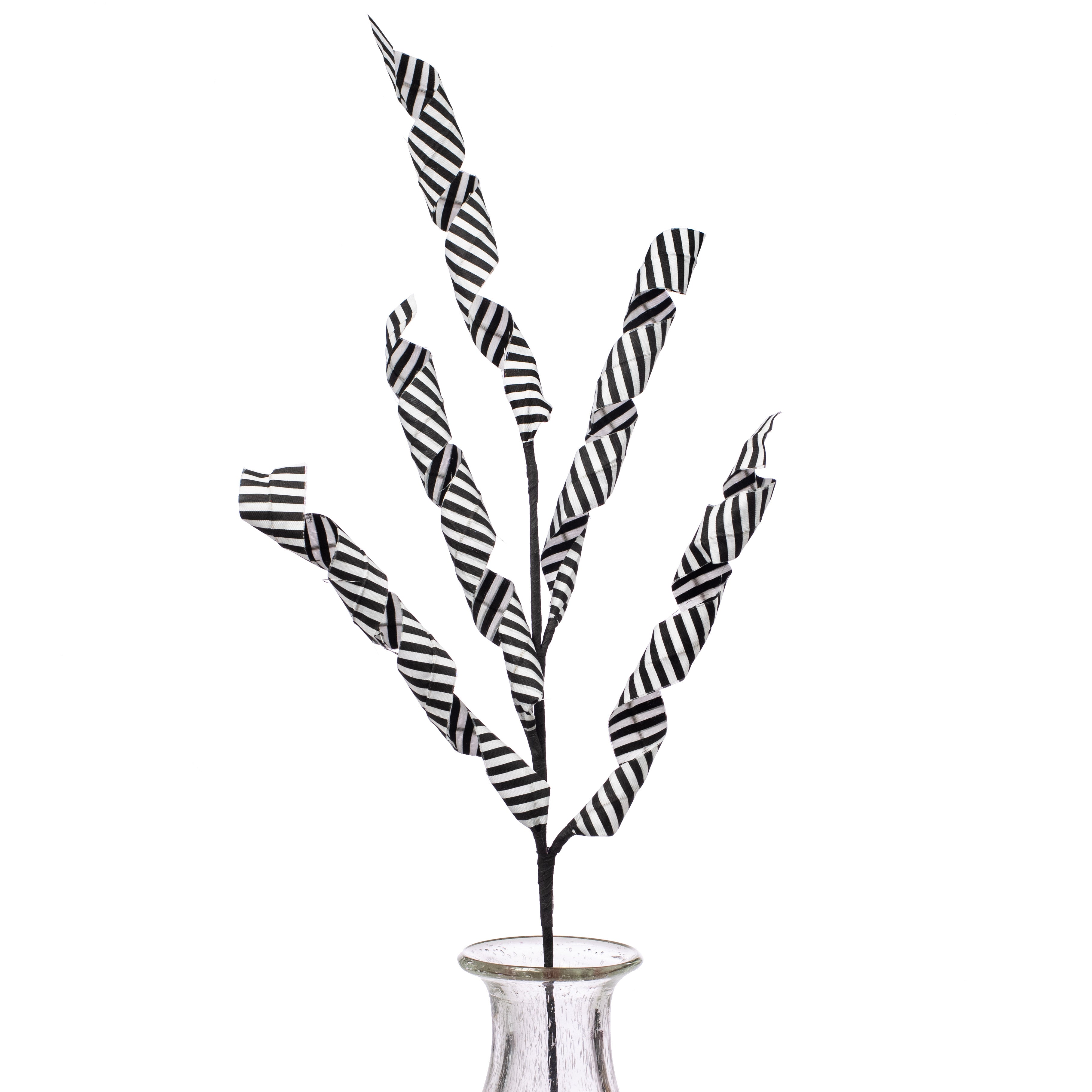 28" Stripe Curly Spray: Black & White Item Number: 62343BKWT