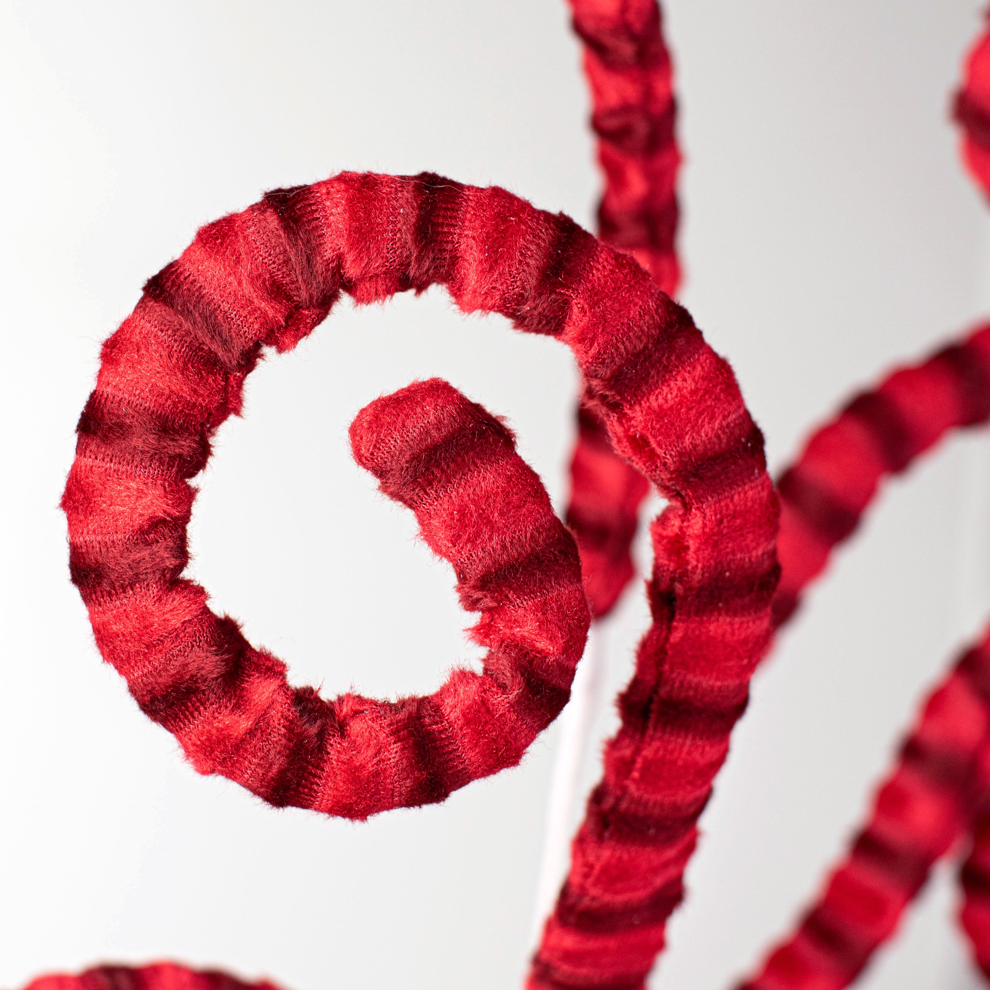 29" Stripe Fabric Spiral Curly Spray: Red Lifestyle Photo