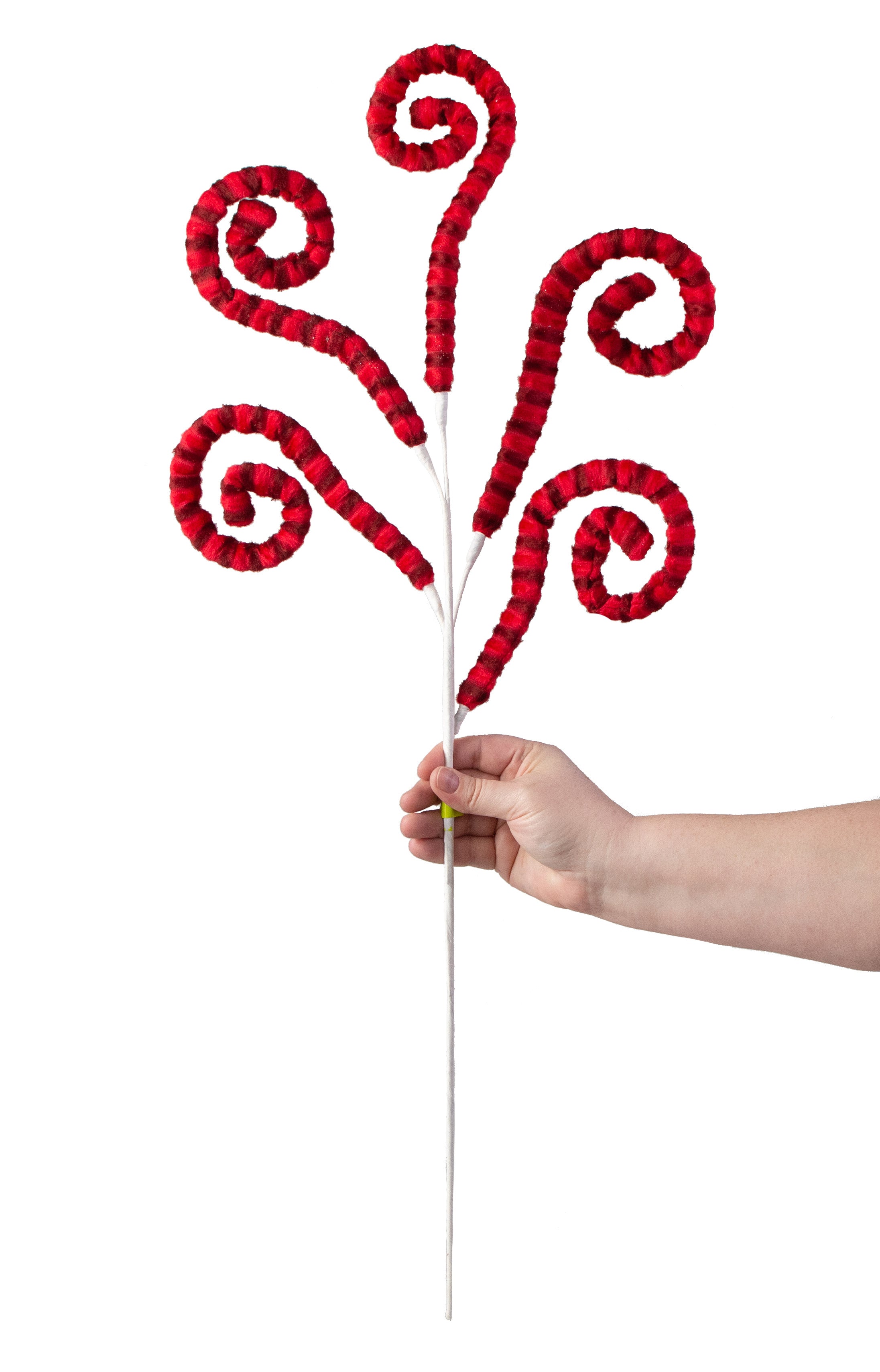 29" Stripe Fabric Spiral Curly Spray: Red detail photo 3