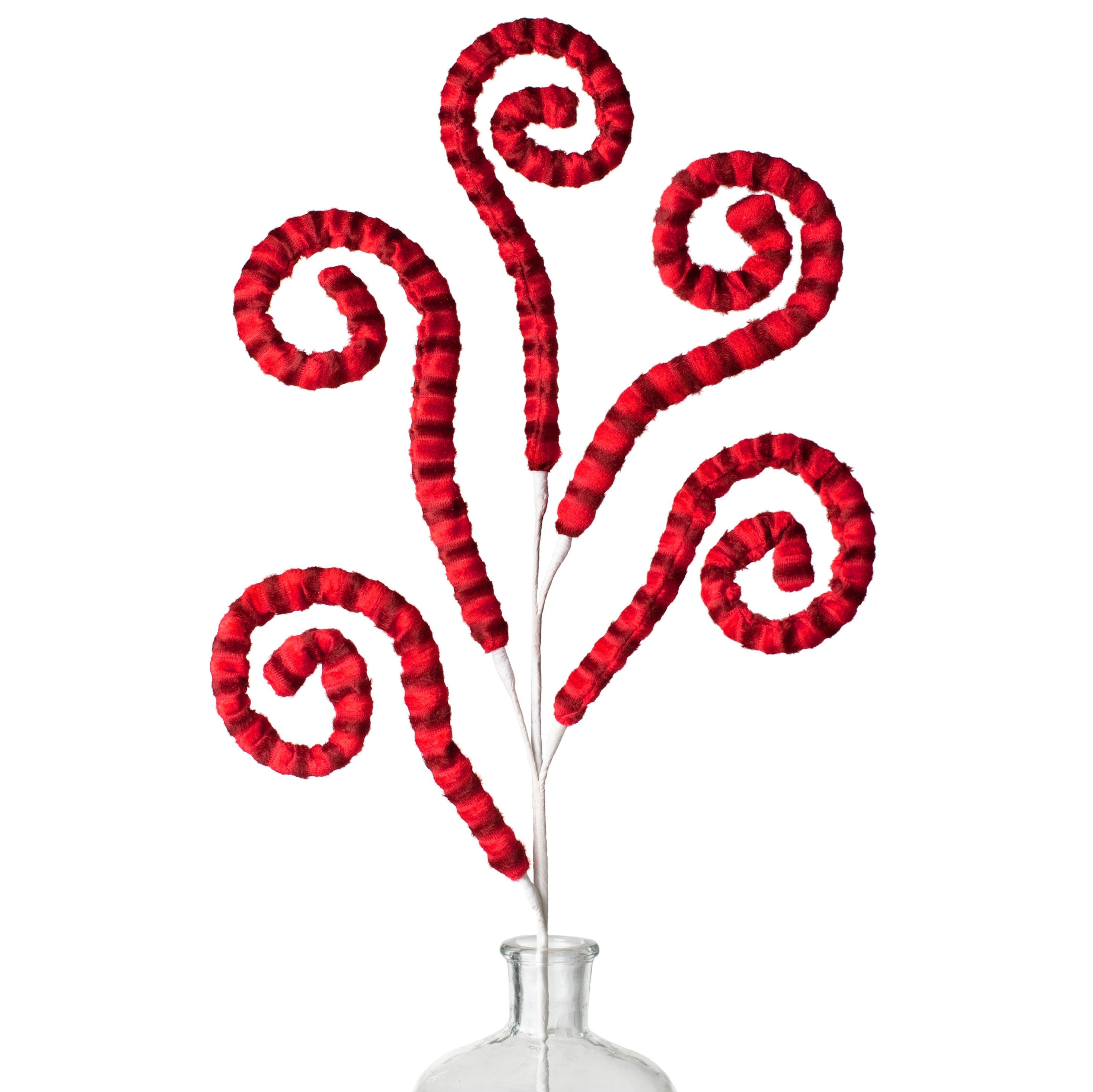 29" Stripe Fabric Spiral Curly Spray: Red Item Number: 85205RD
