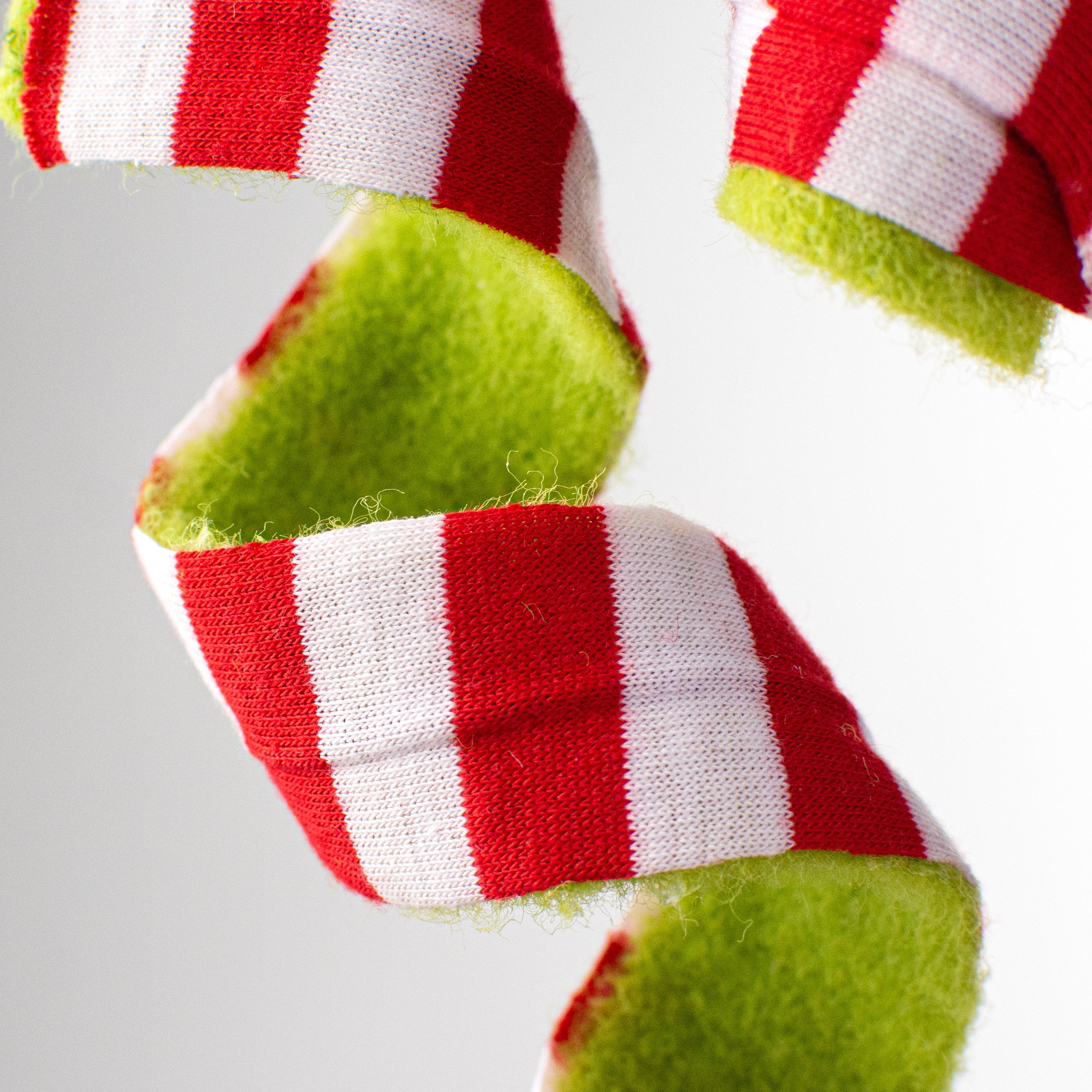 30" Double Sided Stripe Felt Frizzy Curly Spray: Red, White, Green Lifestyle Photo