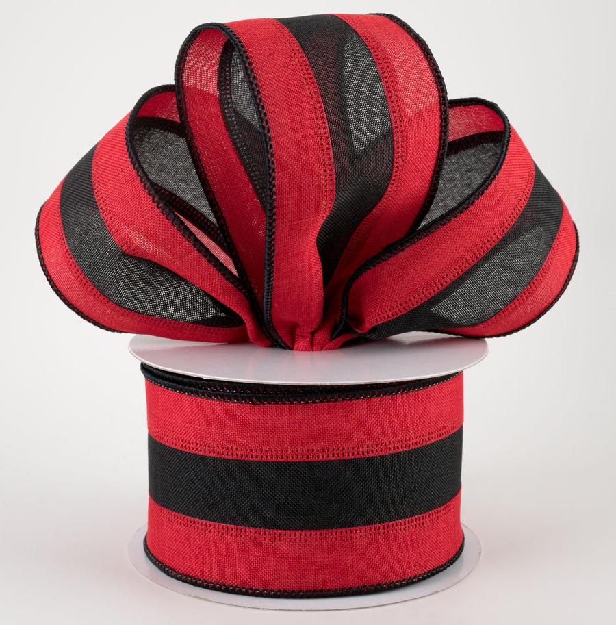 2.5" Stripe Ribbon: Red, Black, Red (10 Yards) Lifestyle Photo