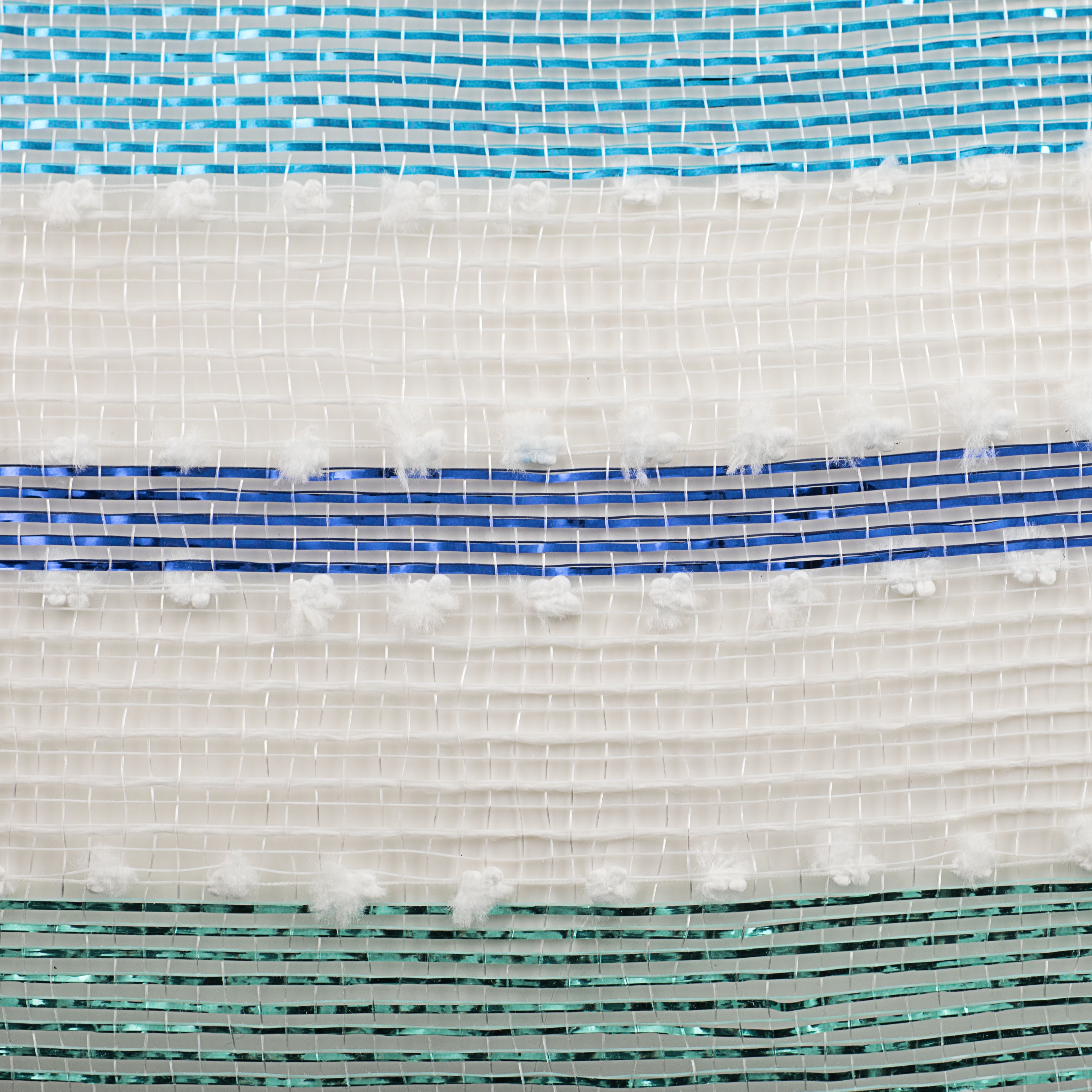 10" Stripe Snowball Mesh: Blue & White detail photo 3