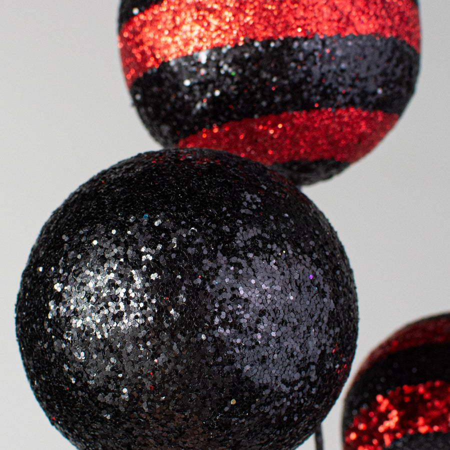 20" Stripe & Solid Ball Pick: Black & Red Lifestyle Photo