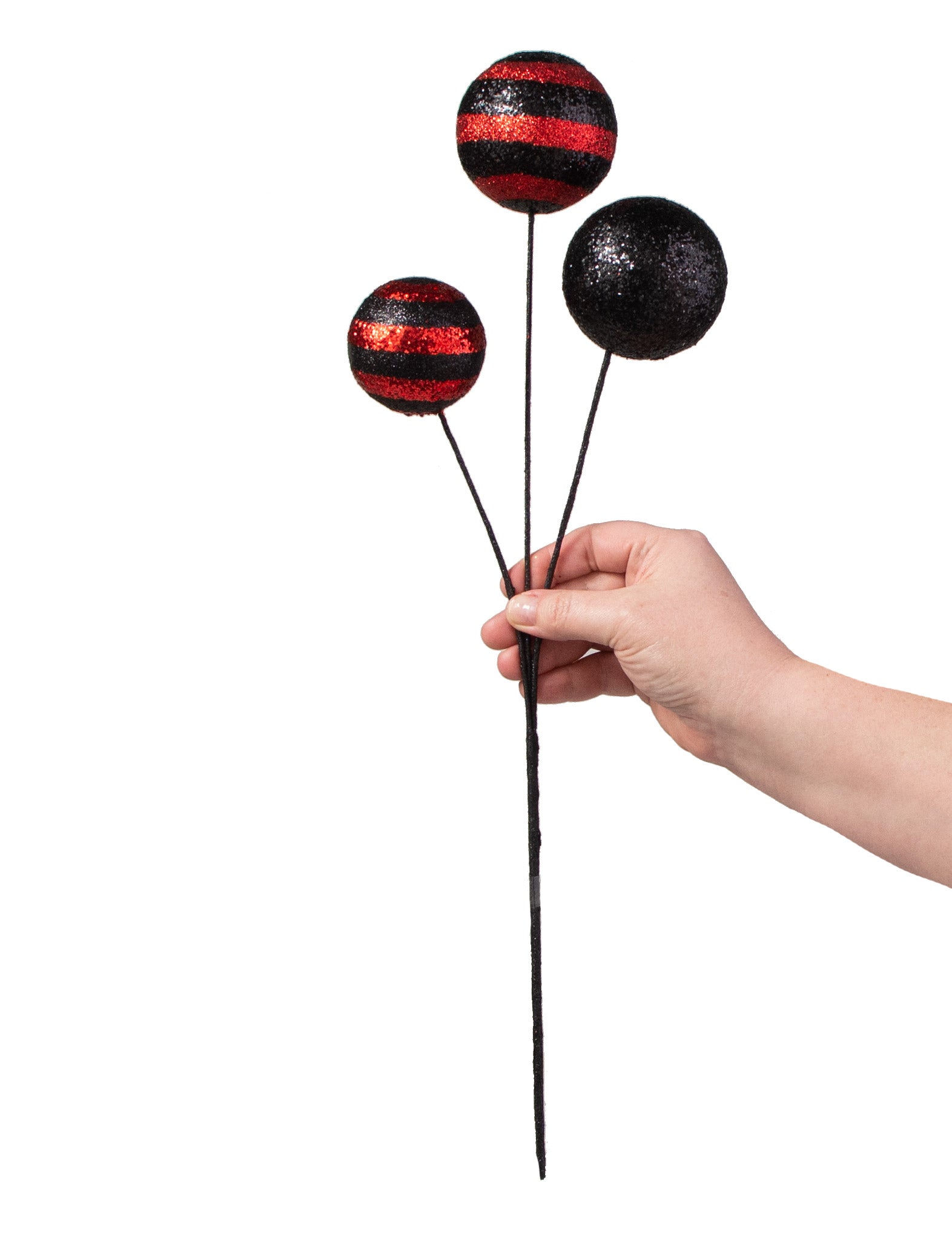 20" Stripe & Solid Ball Pick: Black & Red detail photo 3