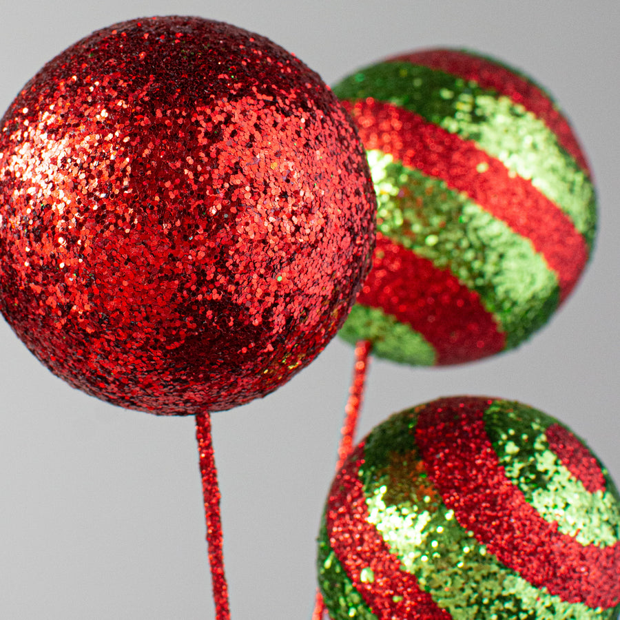 20" Stripe & Solid Ball Pick: Red & Lime Lifestyle Photo