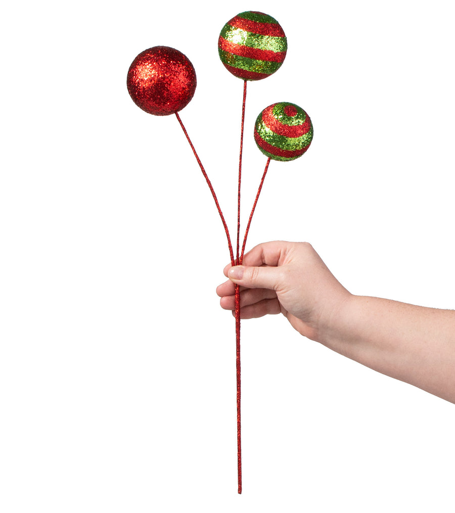 20" Stripe & Solid Ball Pick: Red & Lime detail photo 3
