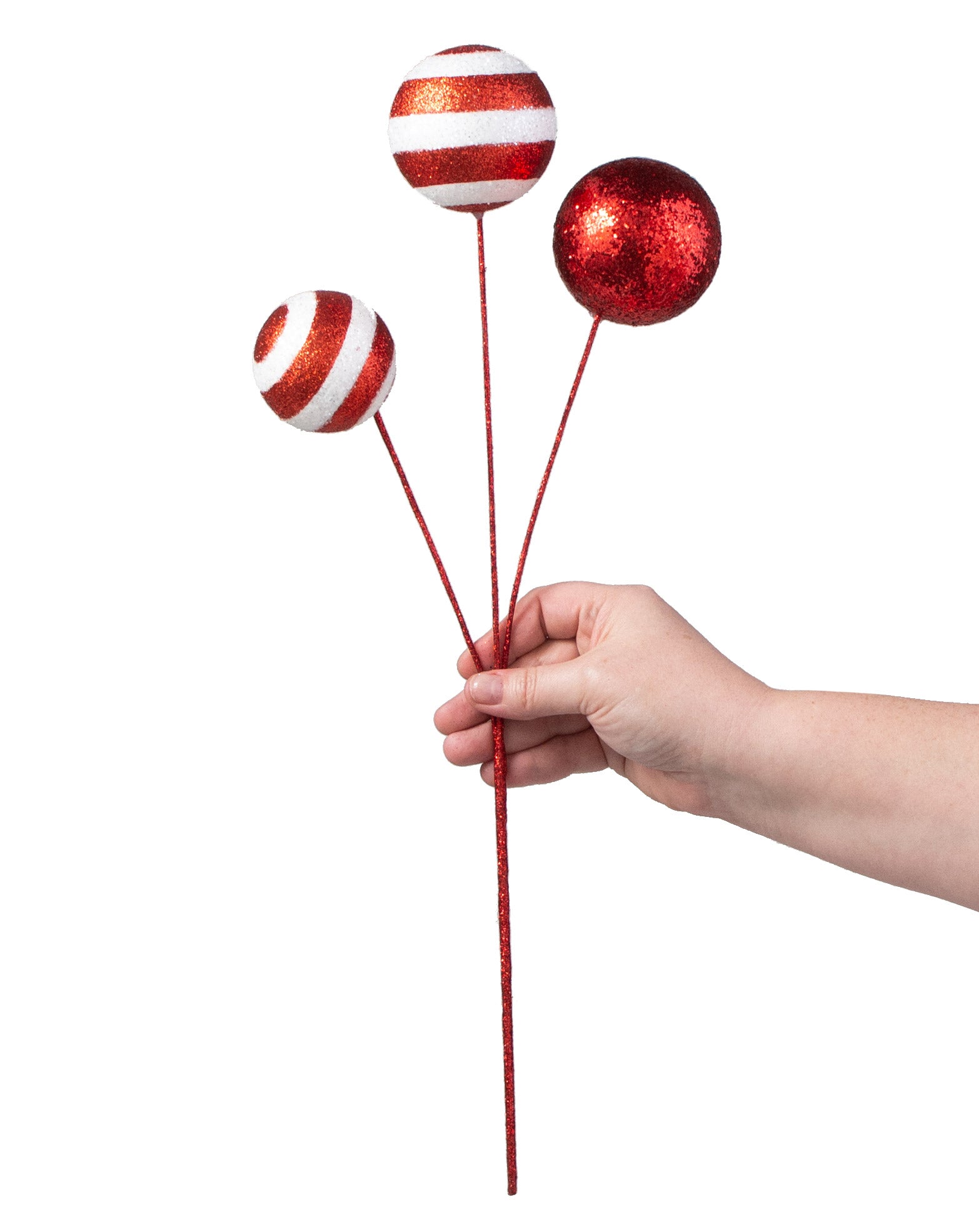20" Stripe & Solid Ball Pick: Red & White detail photo 3