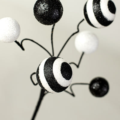 17" Stripe & Solid Glitter Ball Pick: Black & White Lifestyle Photo