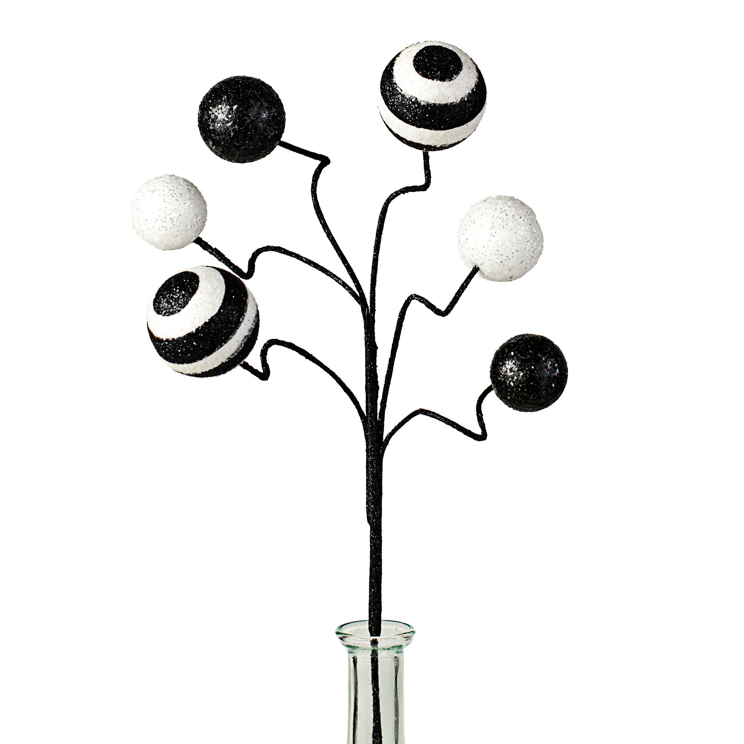 17" Stripe & Solid Glitter Ball Pick: Black & White Item Number: XS9944M9