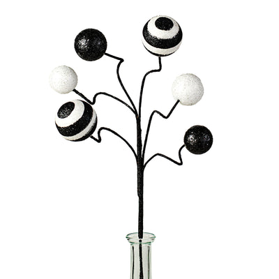 17" Stripe & Solid Glitter Ball Pick: Black & White Item Number: XS9944M9