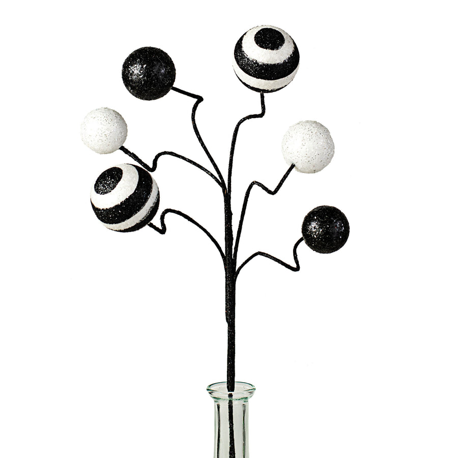 17" Stripe & Solid Glitter Ball Pick: Black & White Item Number: XS9944M9