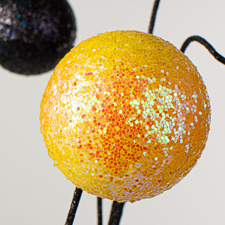 20" Stripe & Solid Glitter Ball Pick: Black & Yellow Lifestyle Photo
