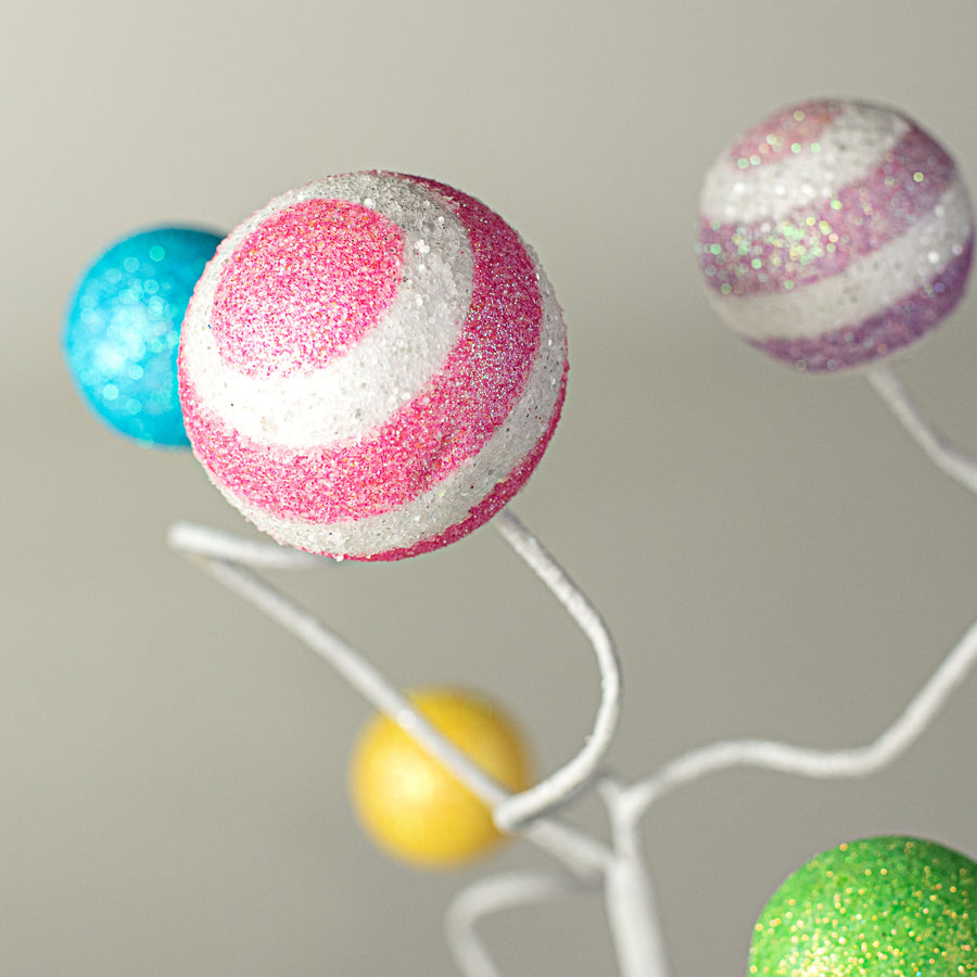 17" Stripe & Solid Glitter Ball Pick: Pink, Blue, Lavender, Yellow, White, Green Lifestyle Photo