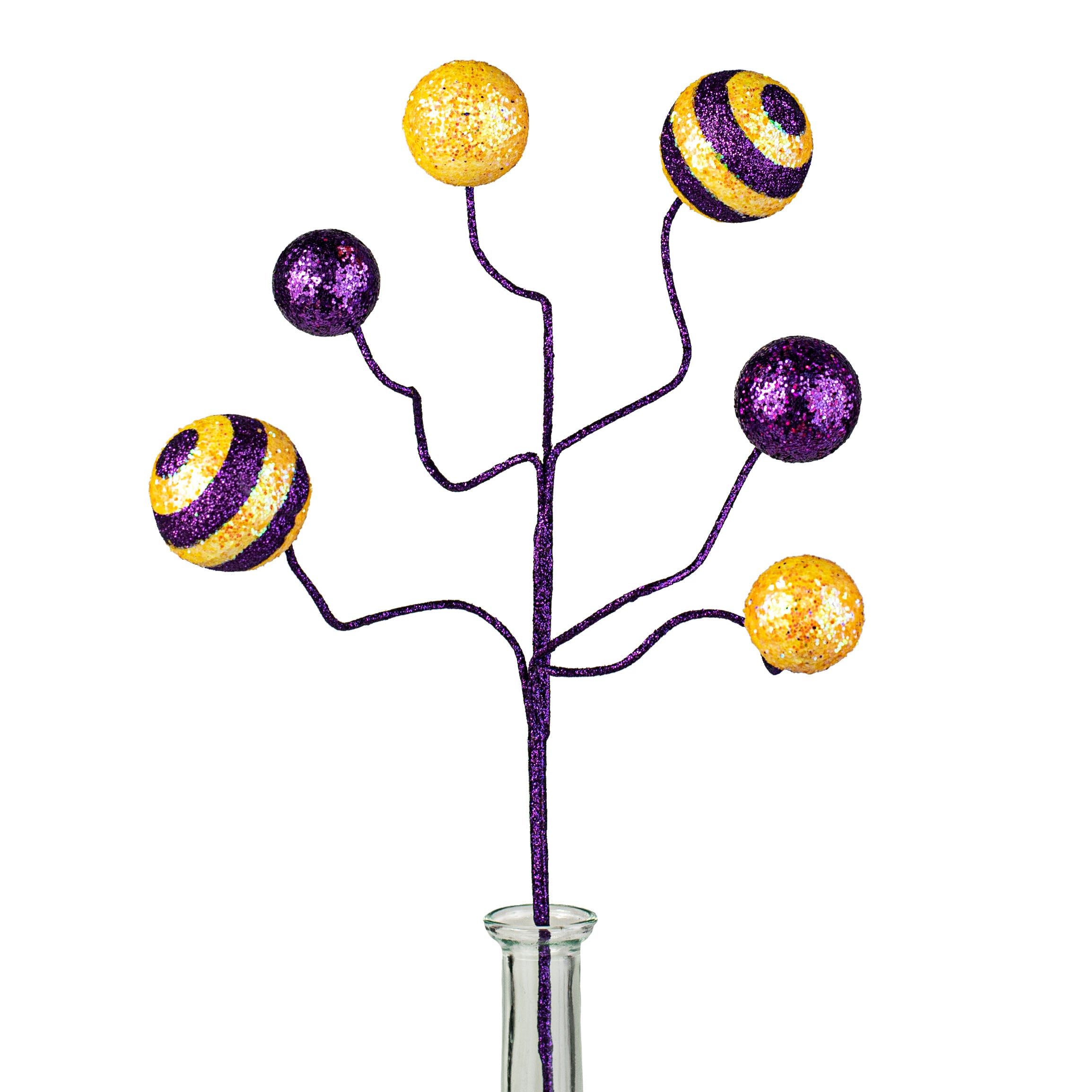 17" Stripe & Solid Glitter Ball Pick: Purple & Yellow Item Number: XS9944K9