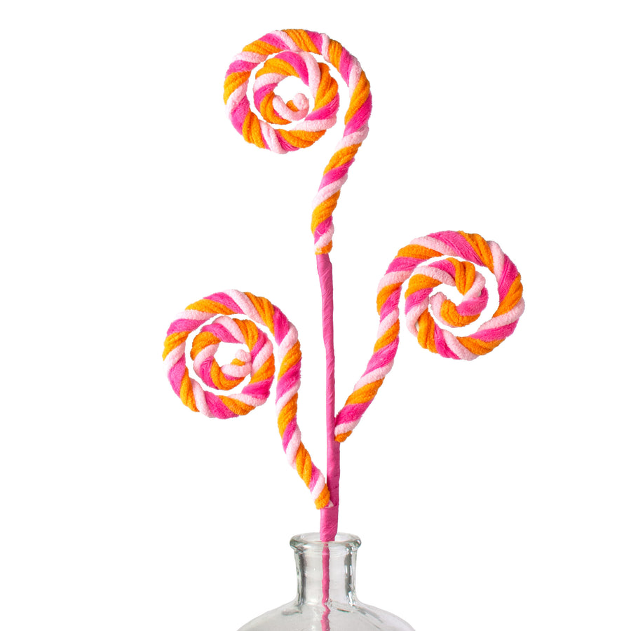 26" Stripe Spiral Curly Spray: Fuchsia, Pink, Orange Item Number: 63453BTOR