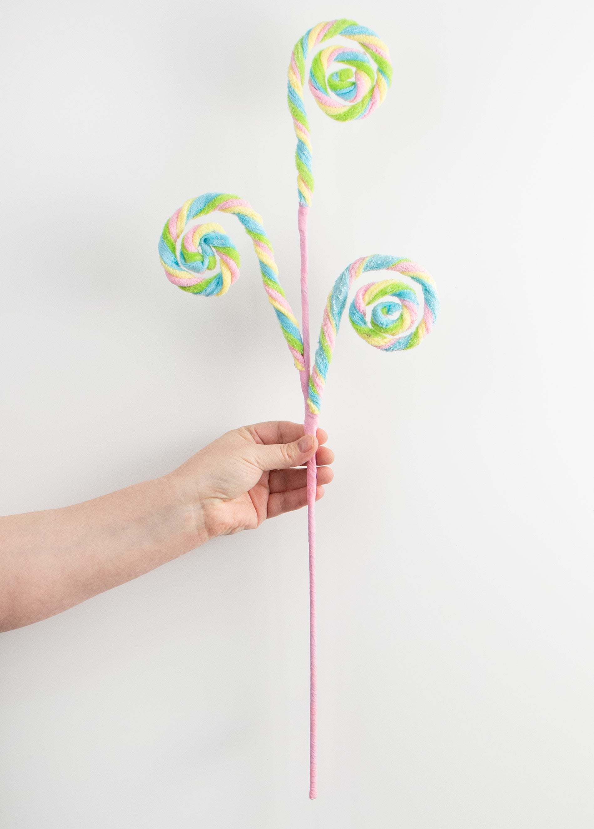 26" Stripe Spiral Curly Spray: Pastel Multi detail photo 3