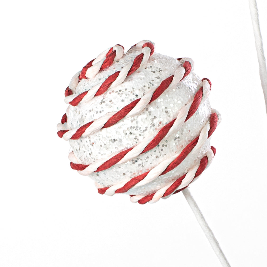 16" Striped Ball Pick: Candy Cane White & Red Lifestyle Photo