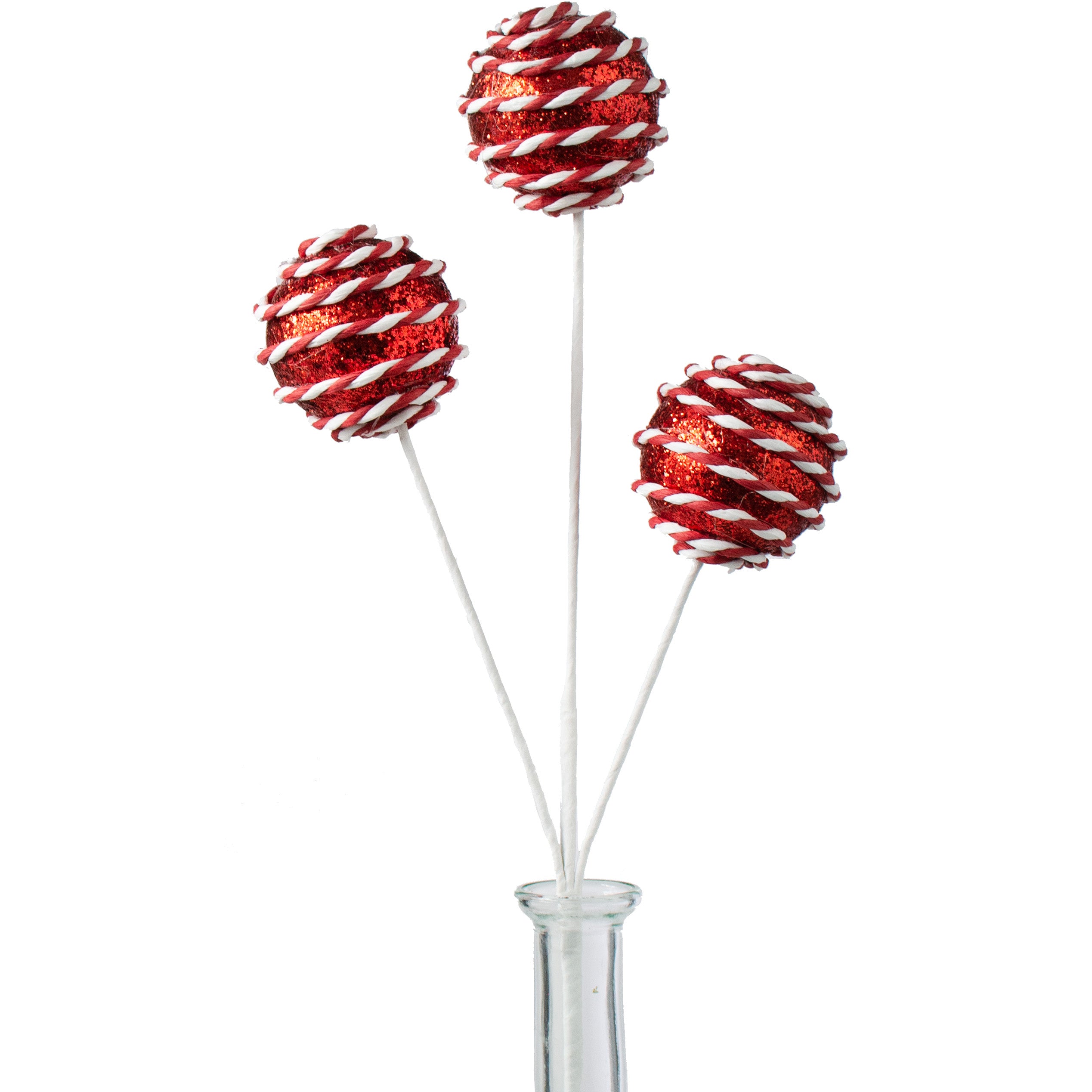 16" Striped Ball Pick: Red & White Item Number: XP102024