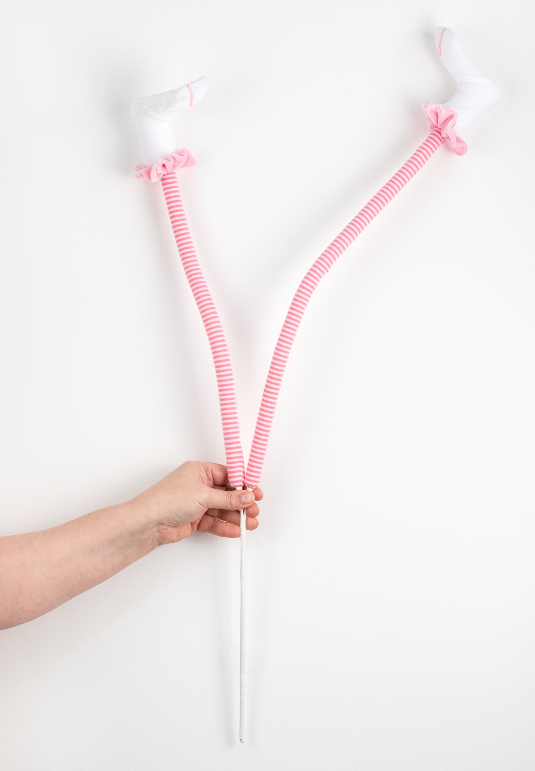 30" Striped Bunny Legs Spray: Pink detail photo 3