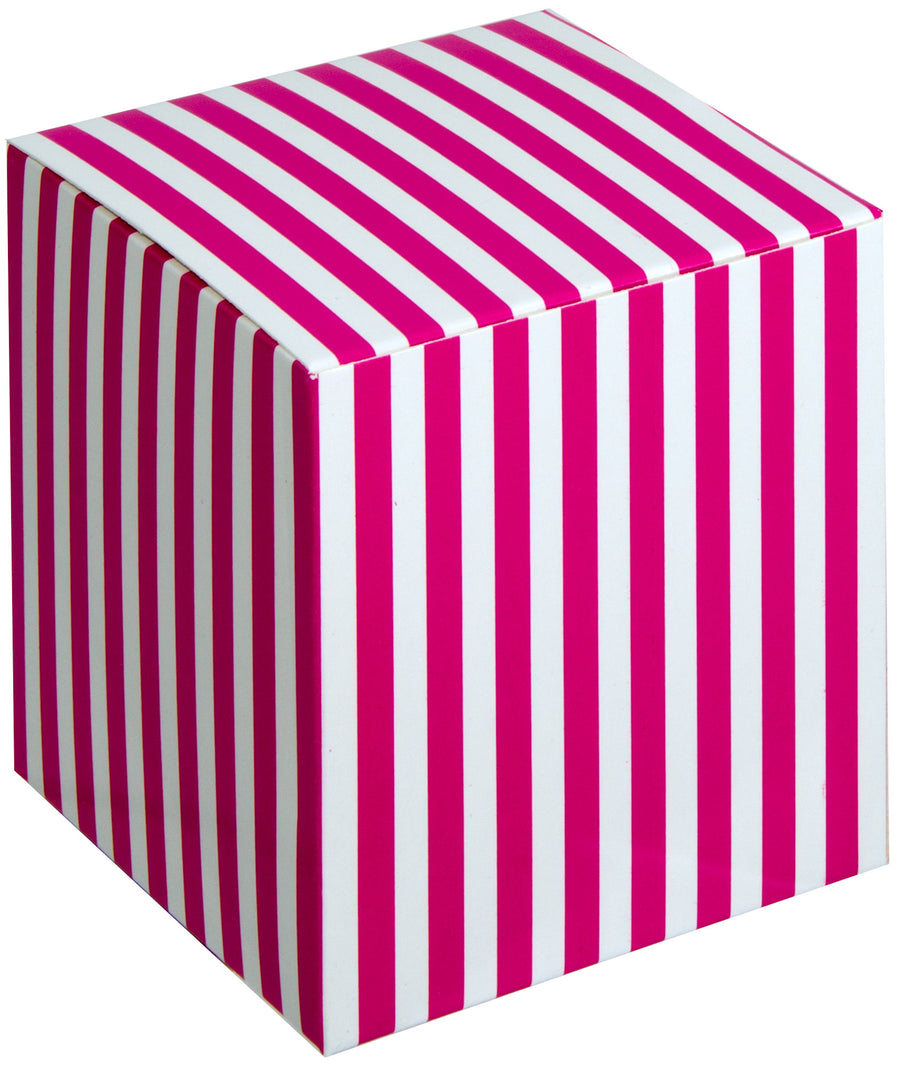 3" Striped Paper Favor Boxes: Hot Pink & White (12) Lifestyle Photo