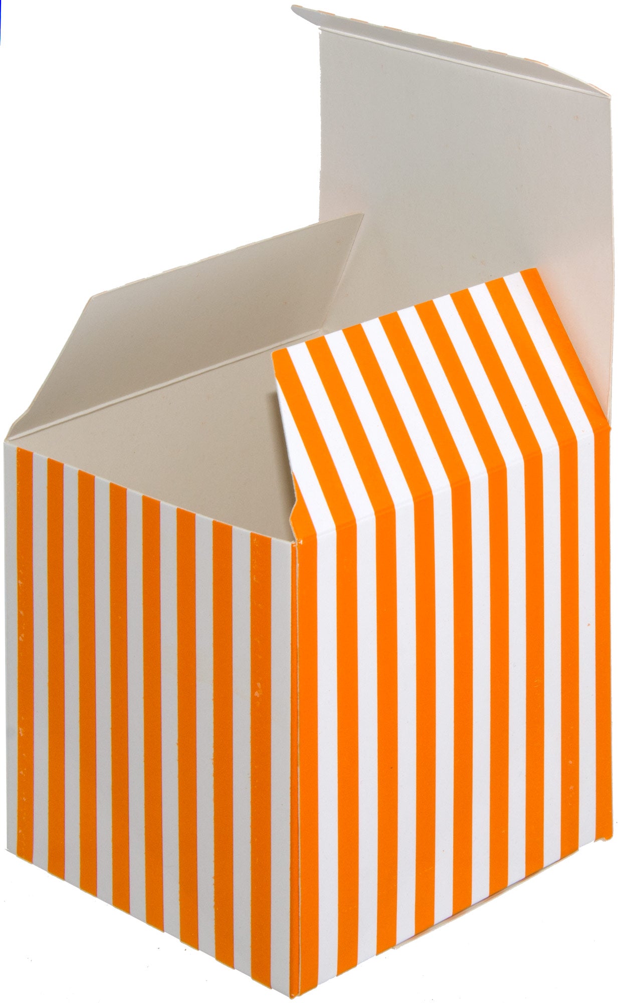 3" Striped Paper Favor Box: Orange & White (12) Item Number: 1019-6