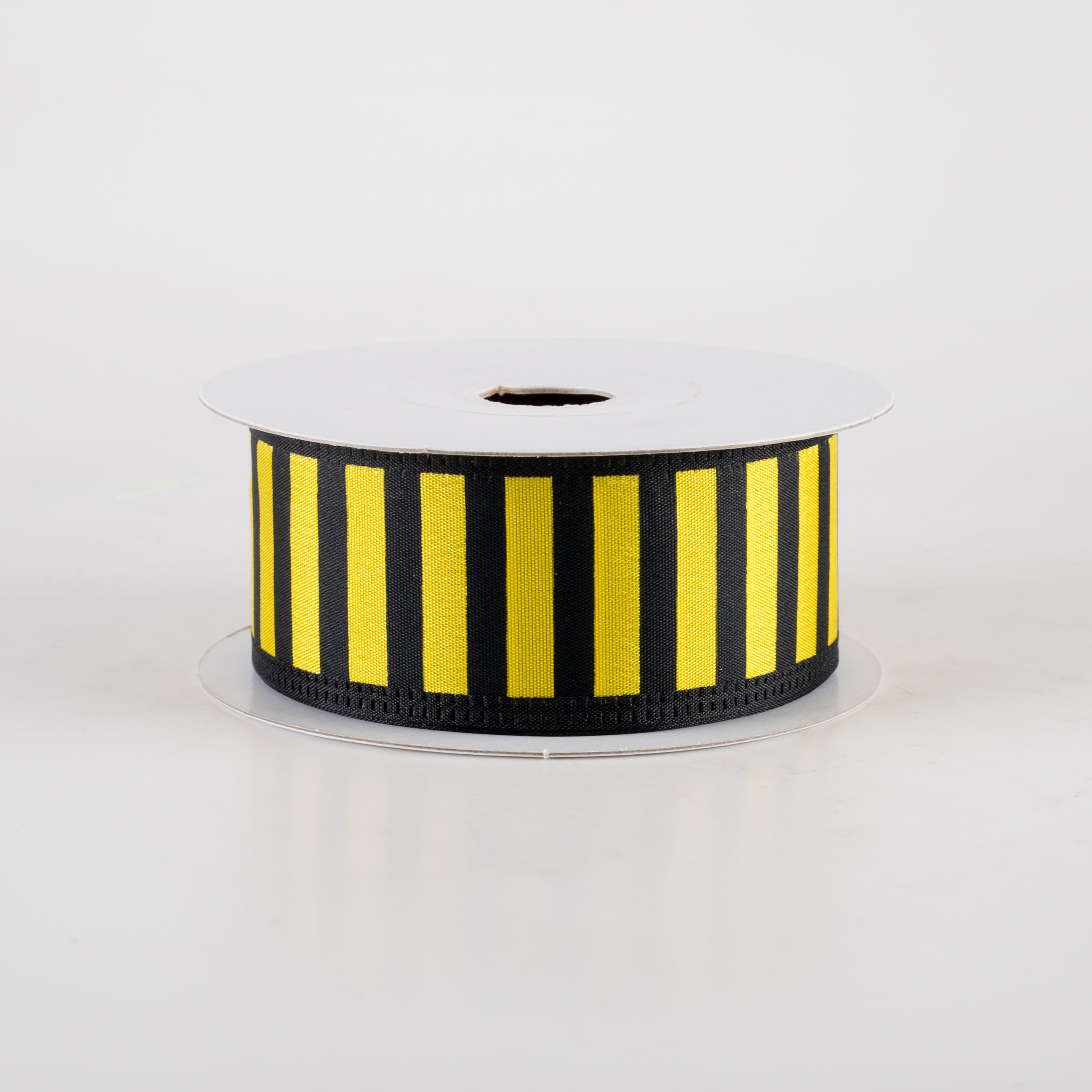 1.5" Stripes Black Edge Ribbon: Black & Yellow (10 Yards) Item Number: 46426-09-02