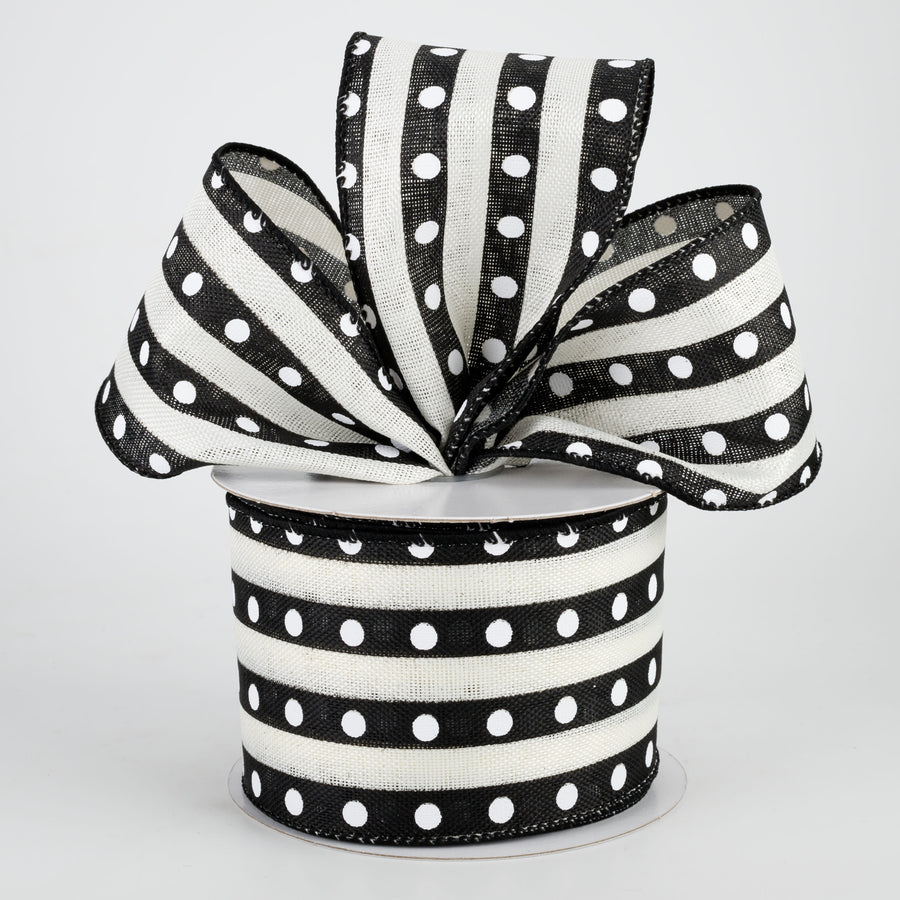 2.5" Studded Stripes Ribbon: Black (10 Yards) Lifestyle Photo