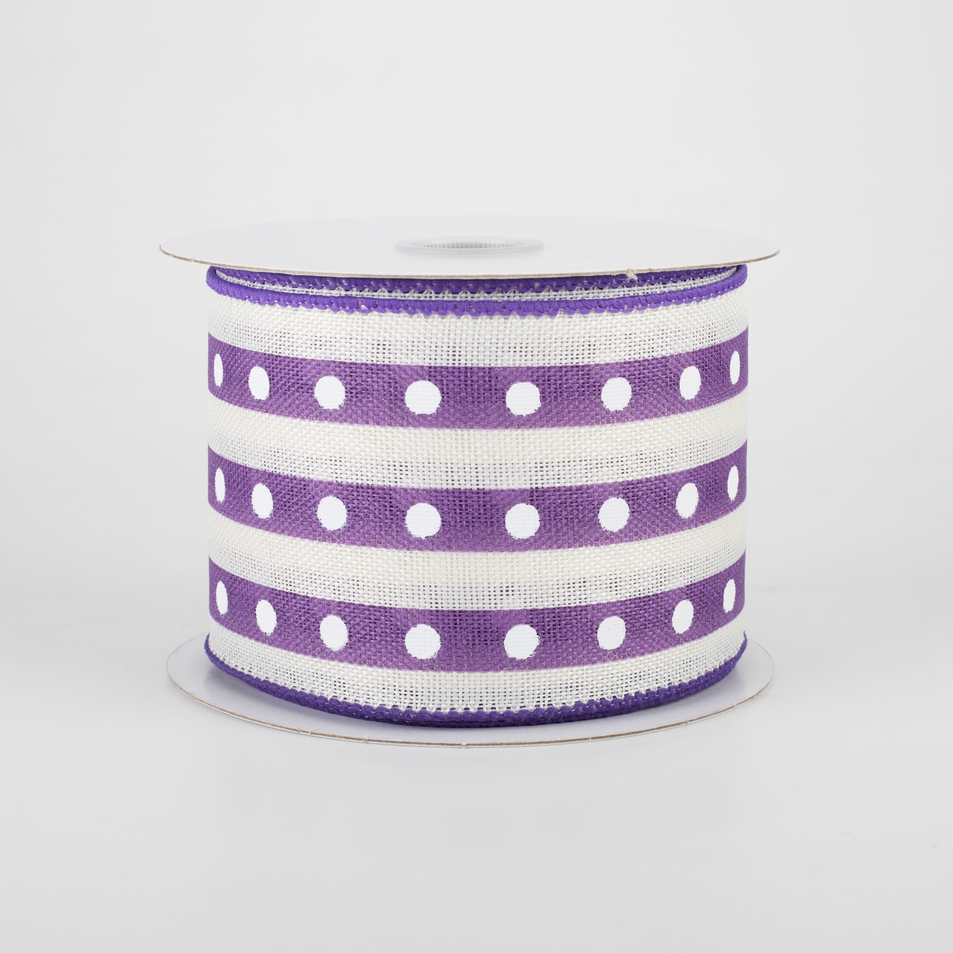 2.5" Studded Stripes Ribbon: Purple (10 Yards) Item Number: 41022-40-11