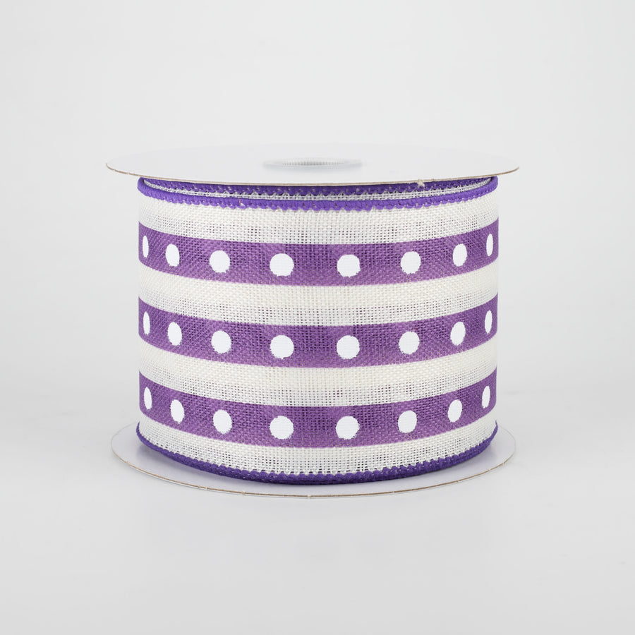 2.5" Studded Stripes Ribbon: Purple (10 Yards) Item Number: 41022-40-11
