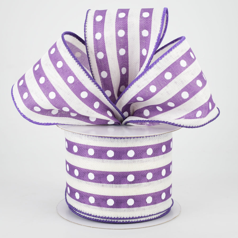 2.5" Studded Stripes Ribbon: Purple (10 Yards) Lifestyle Photo
