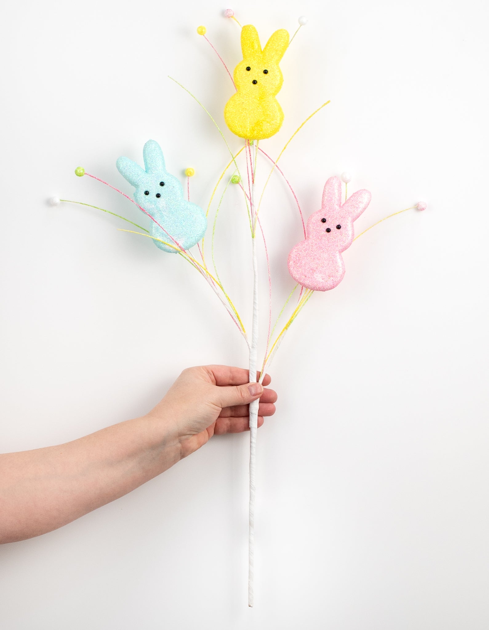 24" Sugar Bunny Ball Spray: Pink, Blue, Yellow detail photo 4