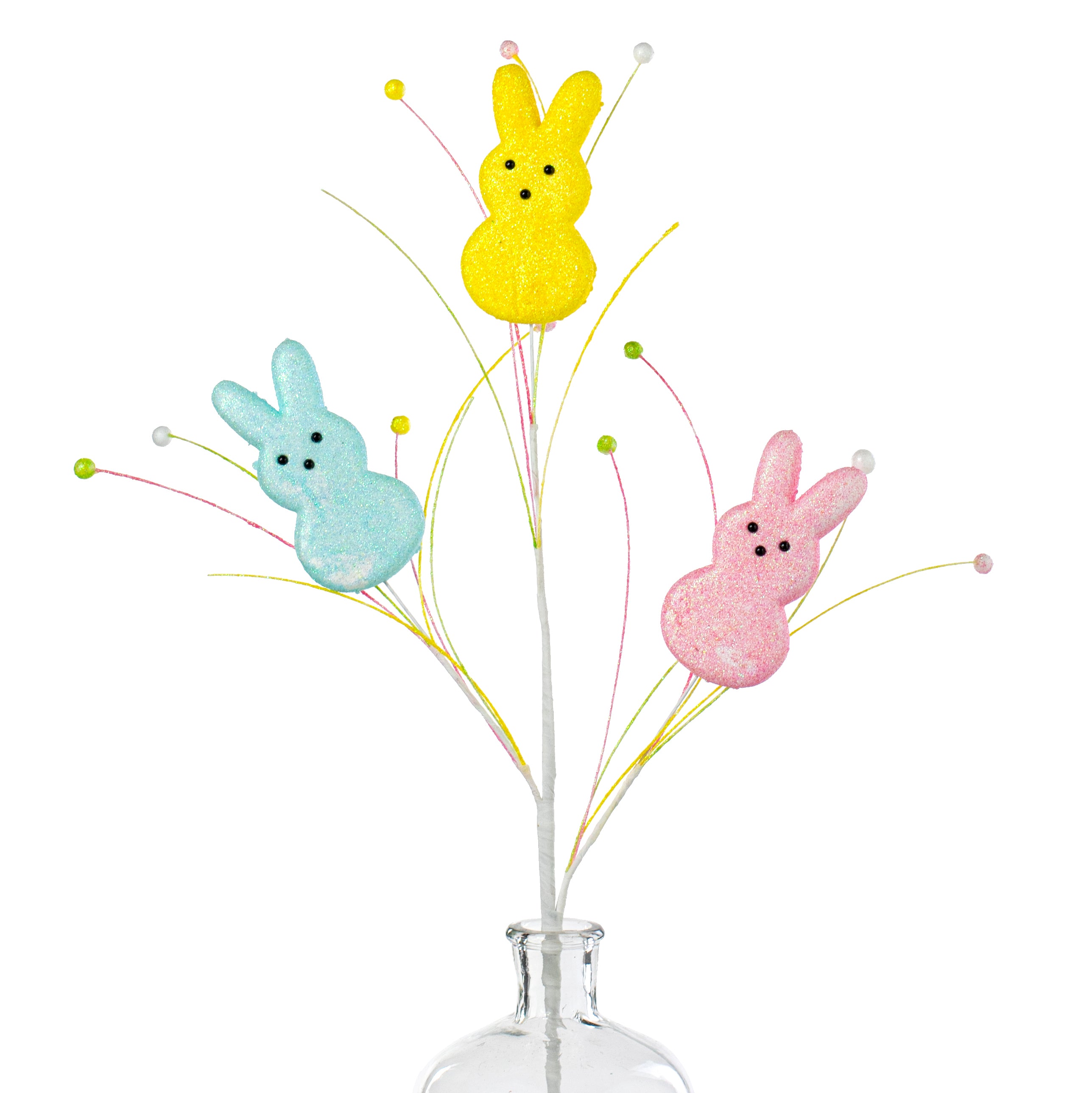 24" Sugar Bunny Ball Spray: Pink, Blue, Yellow Item Number: HE4189