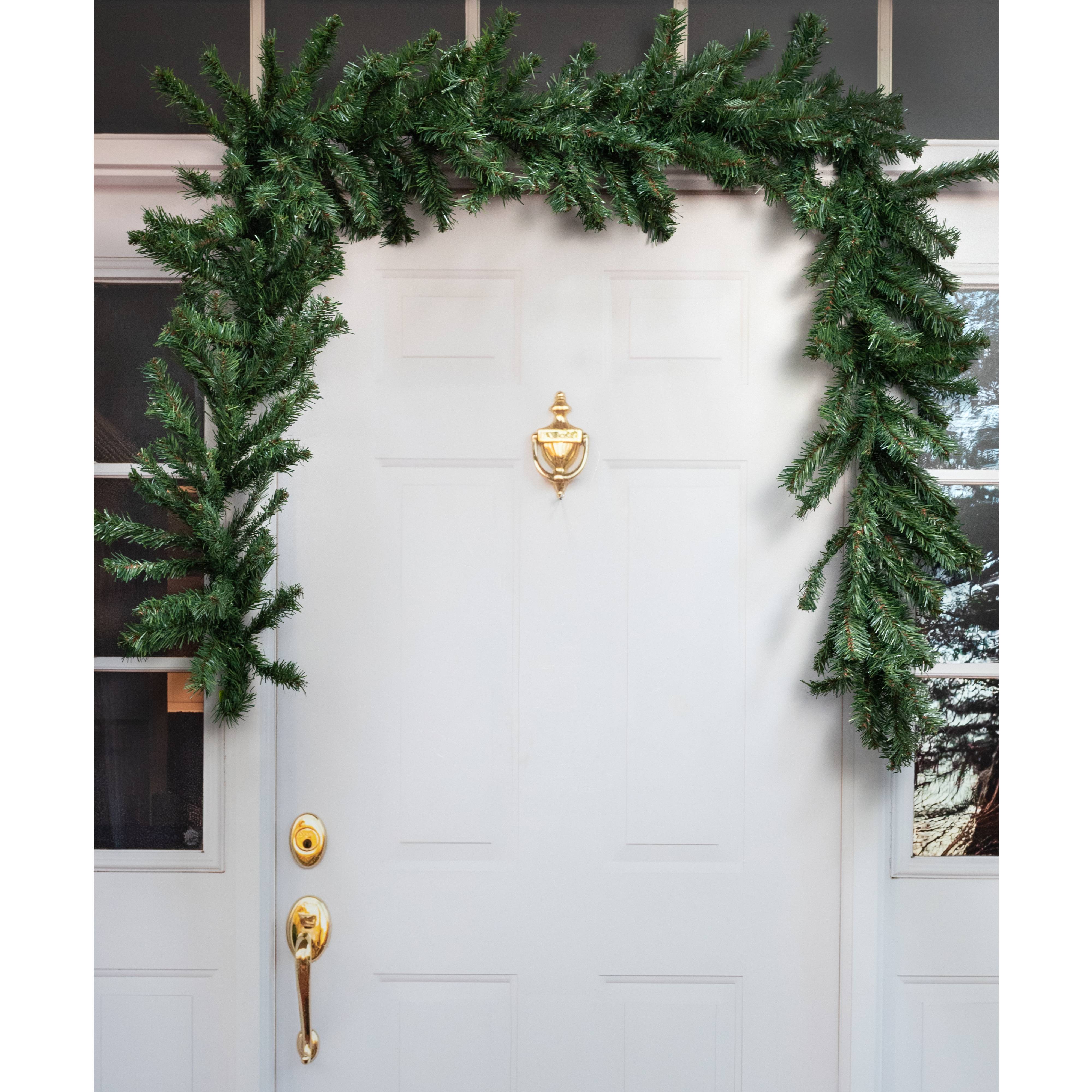 9' x 14" Sugar Pine Garland: Two-Tone Green Lifestyle Photo