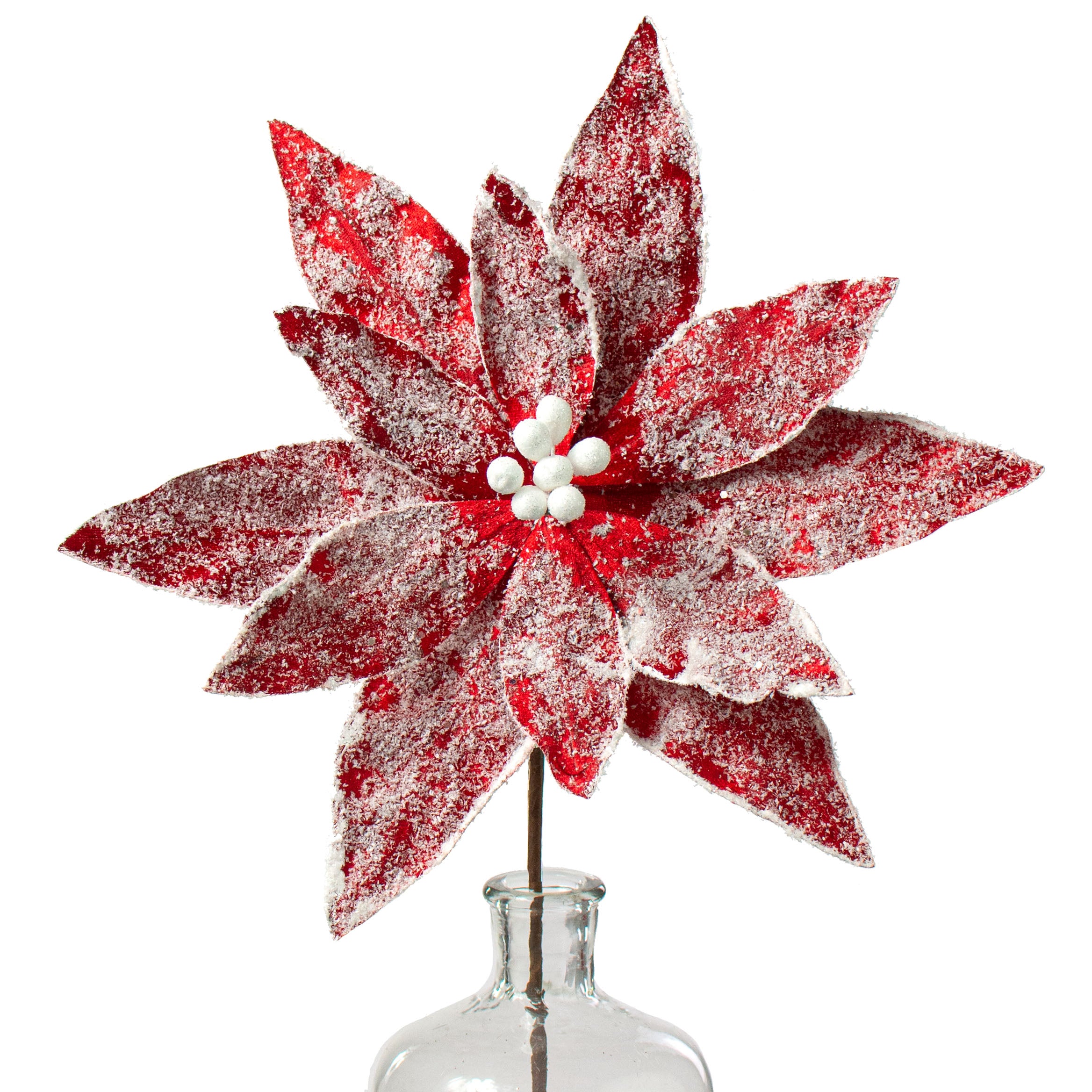 22" Sugar Poinsettia Spray: Red Item Number: 104039