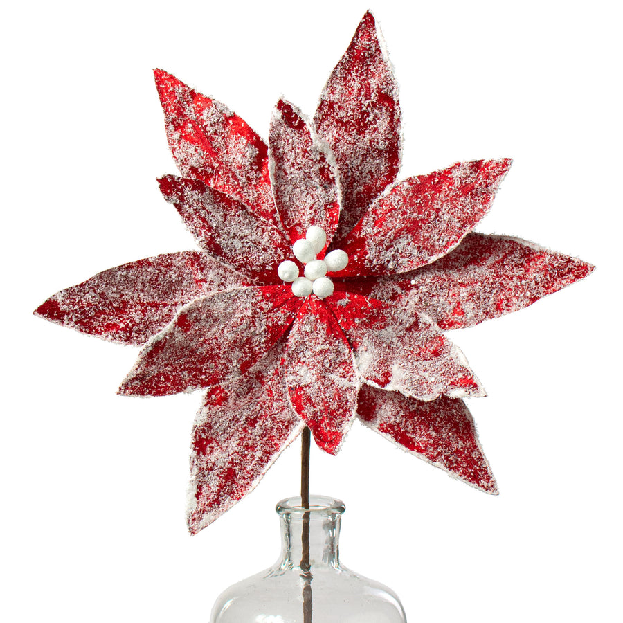22" Sugar Poinsettia Spray: Red Item Number: 104039