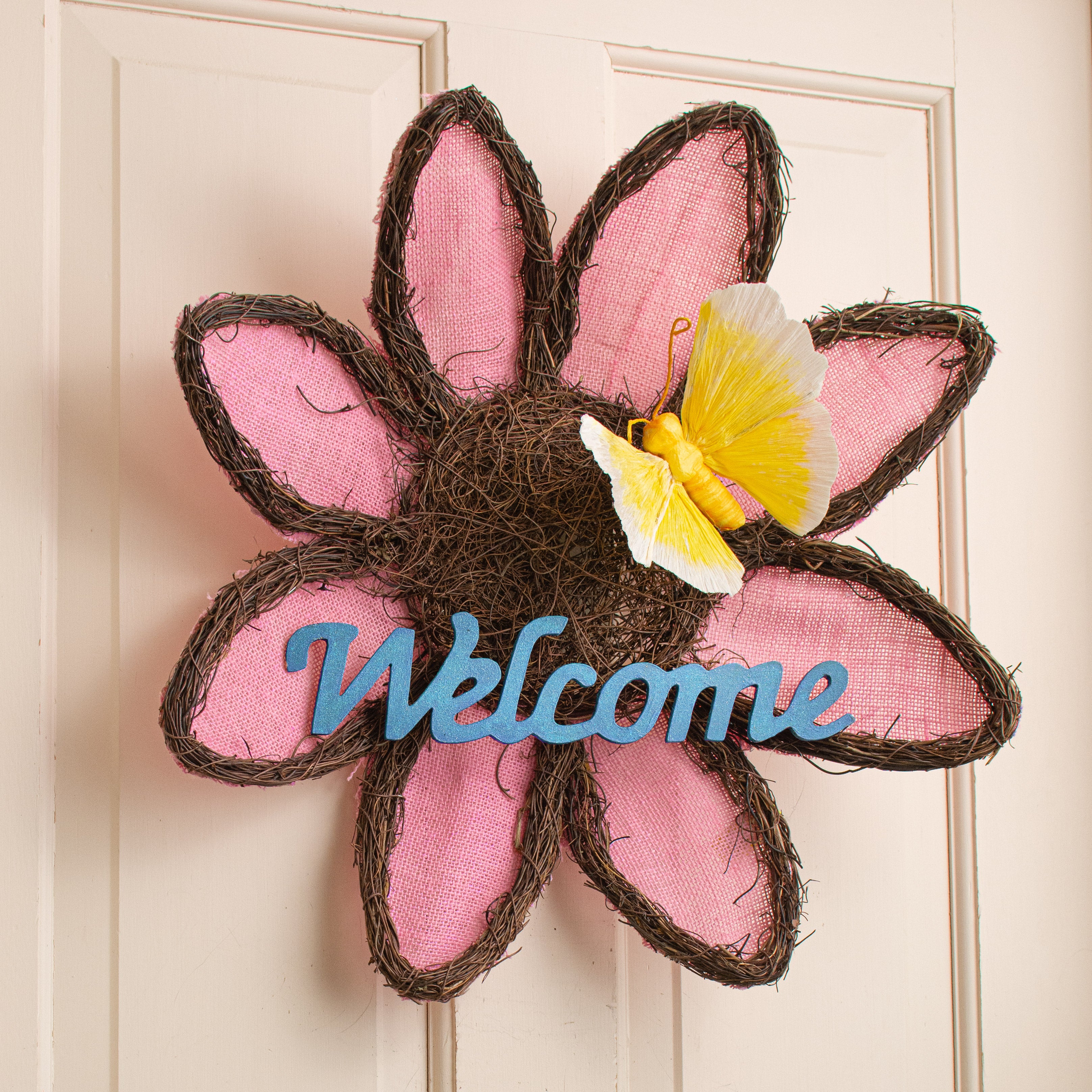 20" Sunflower Grapevine Hanger: Pink Lifestyle Photo