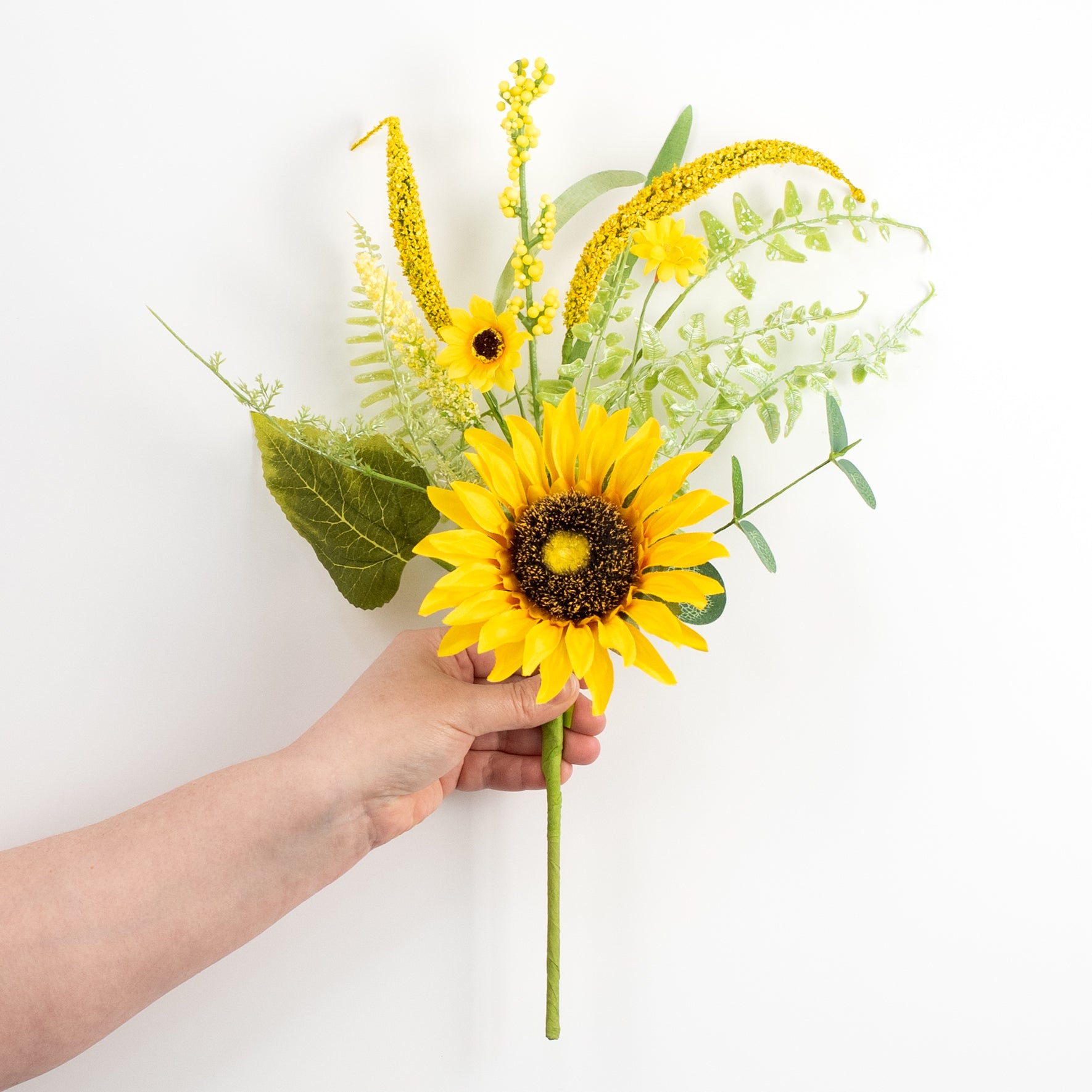 18" Sunflower & Greenery Filler Pick detail photo 3