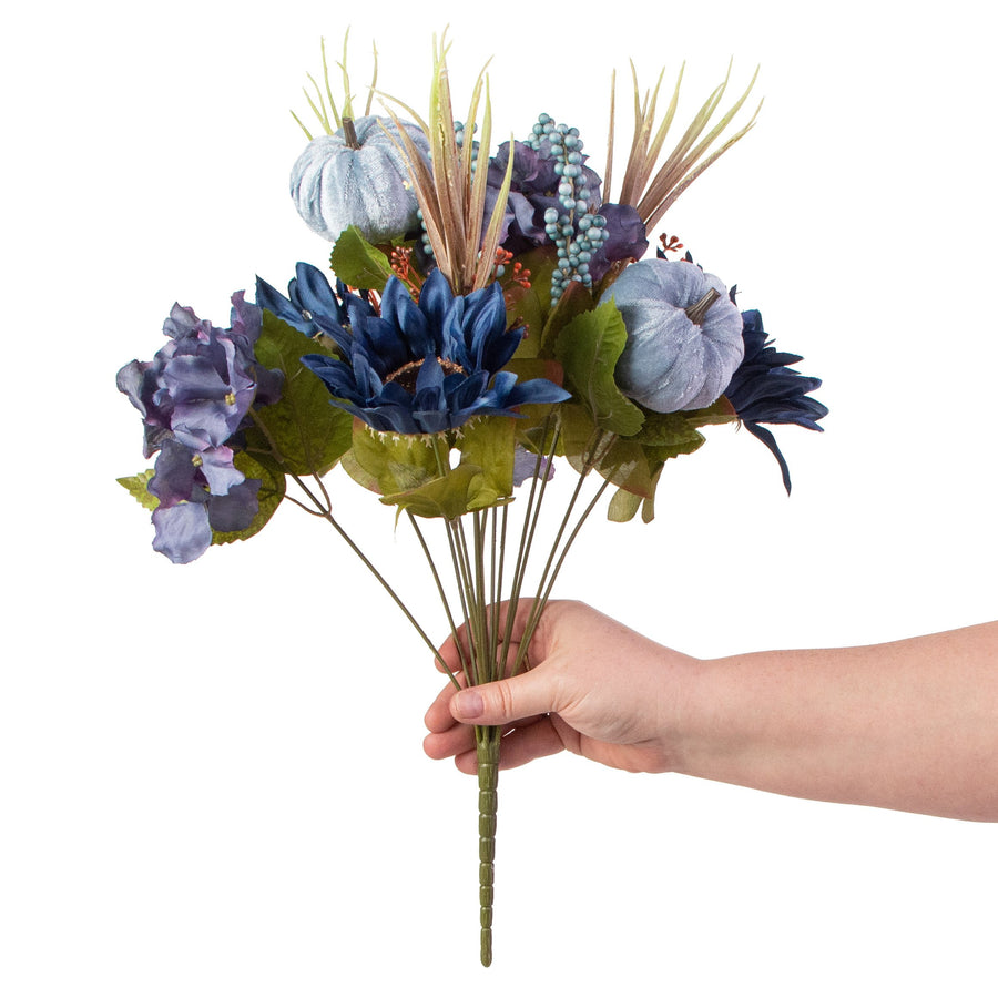 16" Sunflower Hydrangea Pumpkin Bush: Blue detail photo 3
