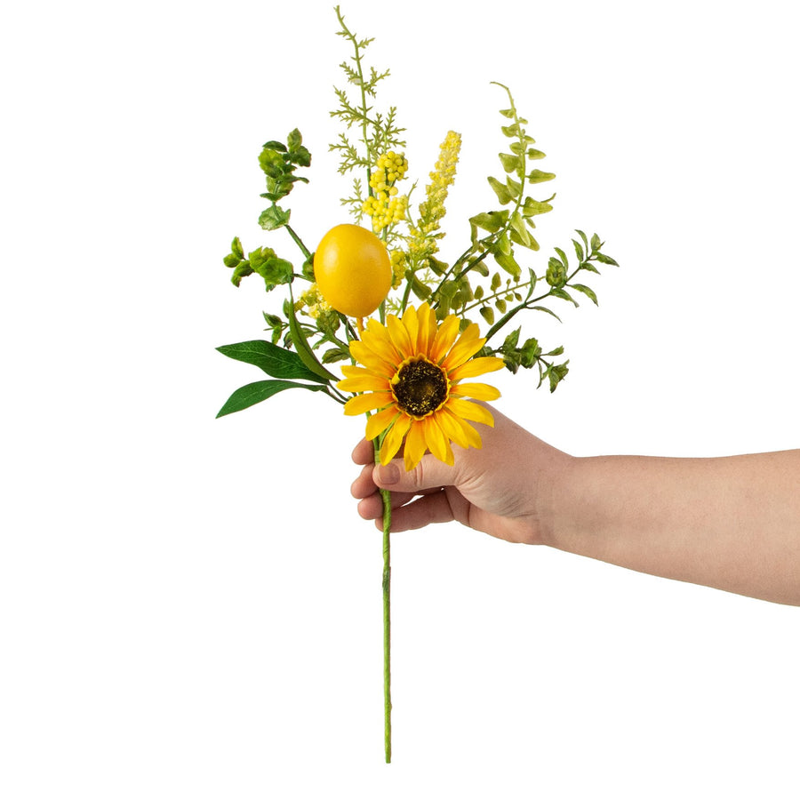 18" Sunflower, Lemon & Leaves Pick detail photo 3