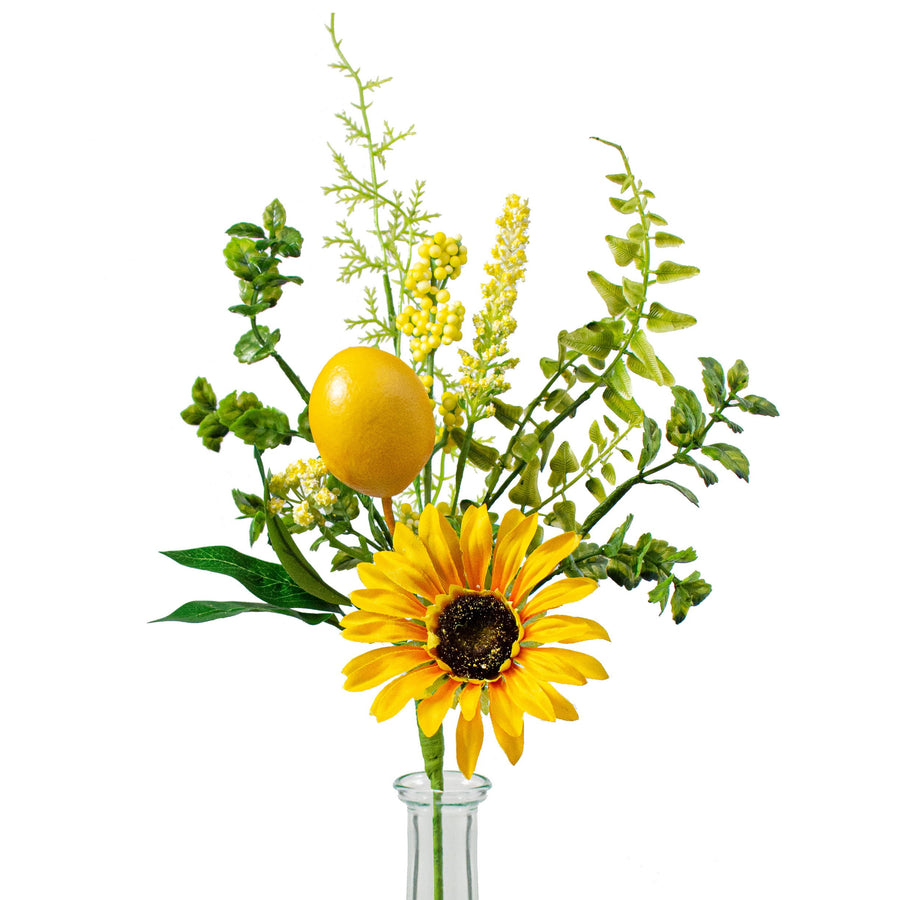 18" Sunflower, Lemon & Leaves Pick Item Number: 63086SP18