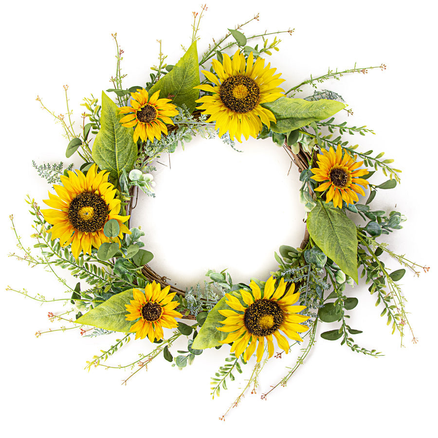 24" Sunflower Mixed Wreath Item Number: 115897