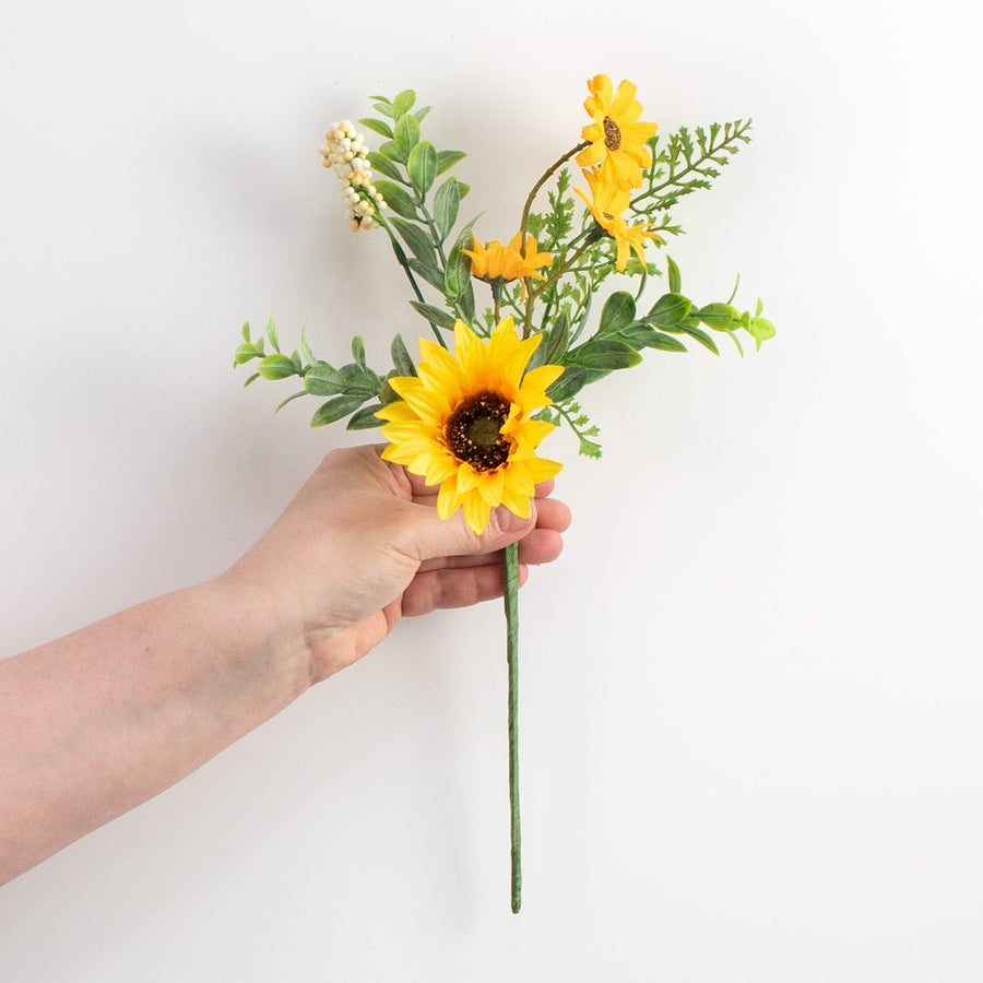 14" Sunflower Pick: Yellow & Green detail photo 3