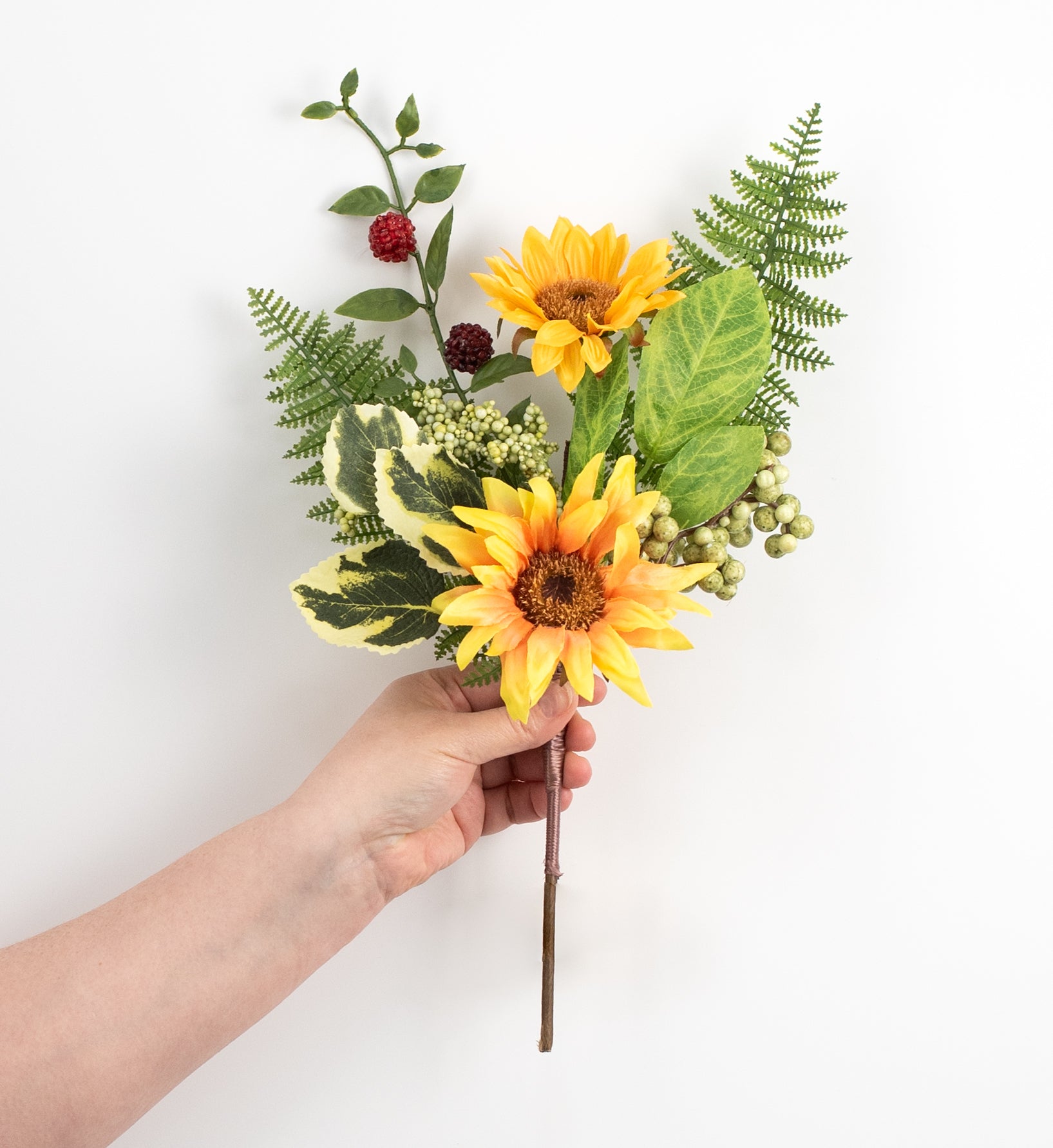 16" Sunflower, Raspberry & Fern Pick detail photo 3