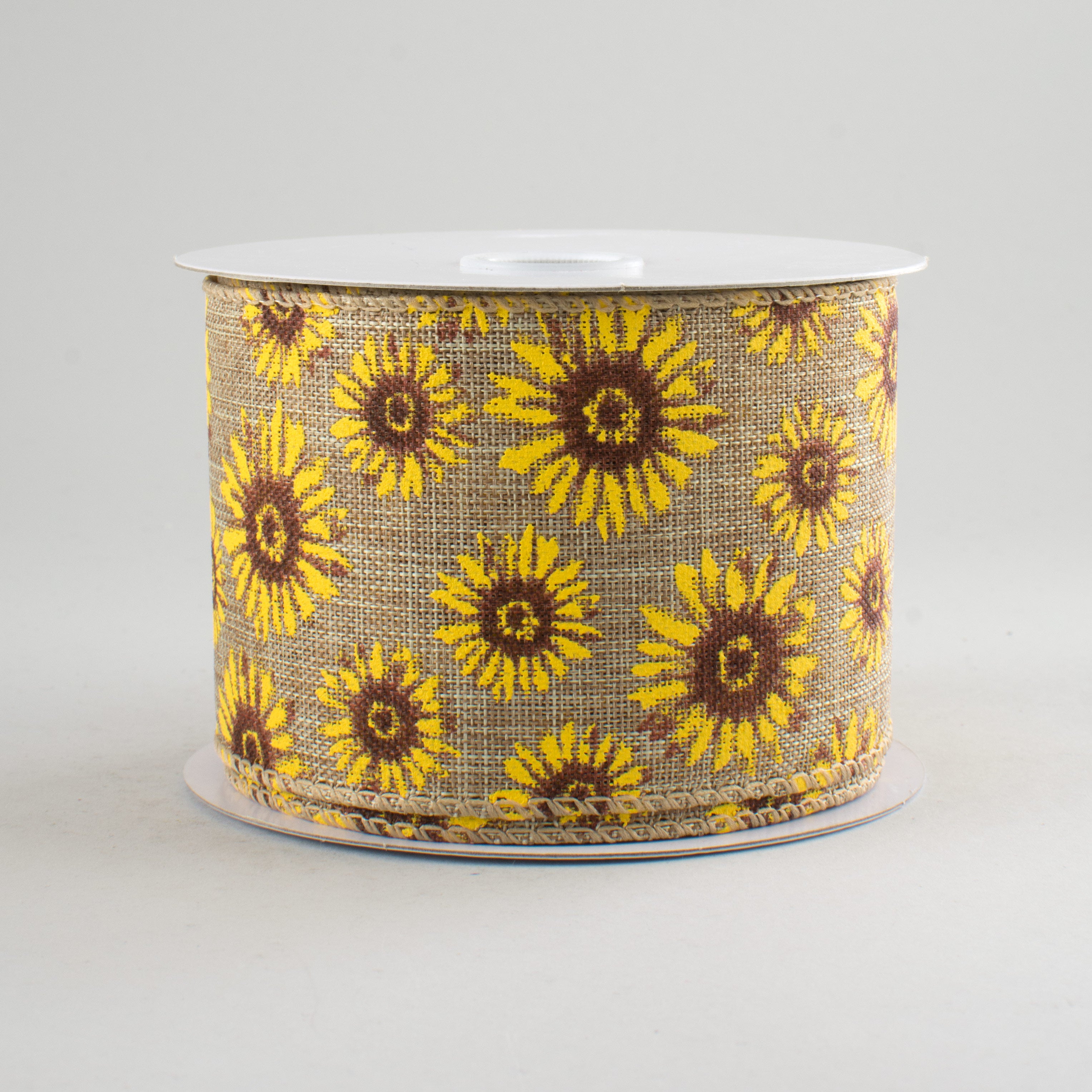 2.5" Sunflower Ribbon: Natural (10 Yards)